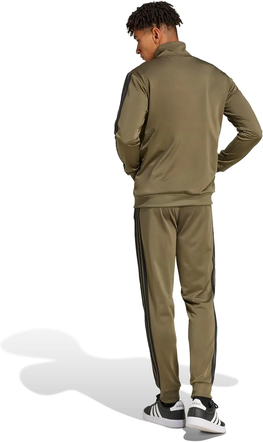 adidas Men's Size Basic 3-Stripes Tricot Track Suit
