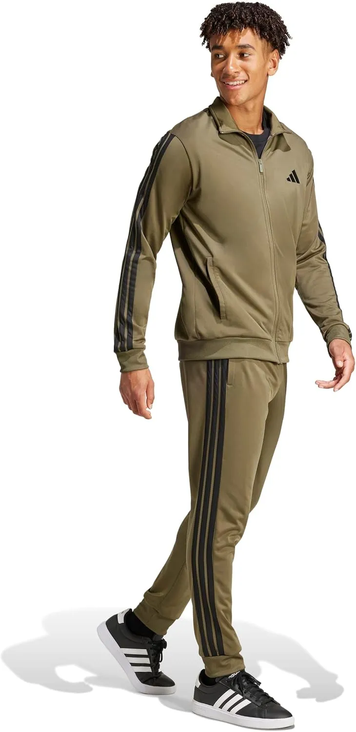 adidas Men's Size Basic 3-Stripes Tricot Track Suit