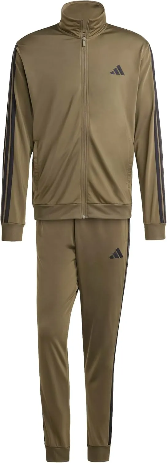 adidas Men's Size Basic 3-Stripes Tricot Track Suit