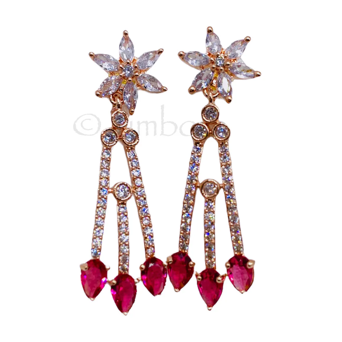 Dainty Elegant Floral AD Zircon (CZ) Earring