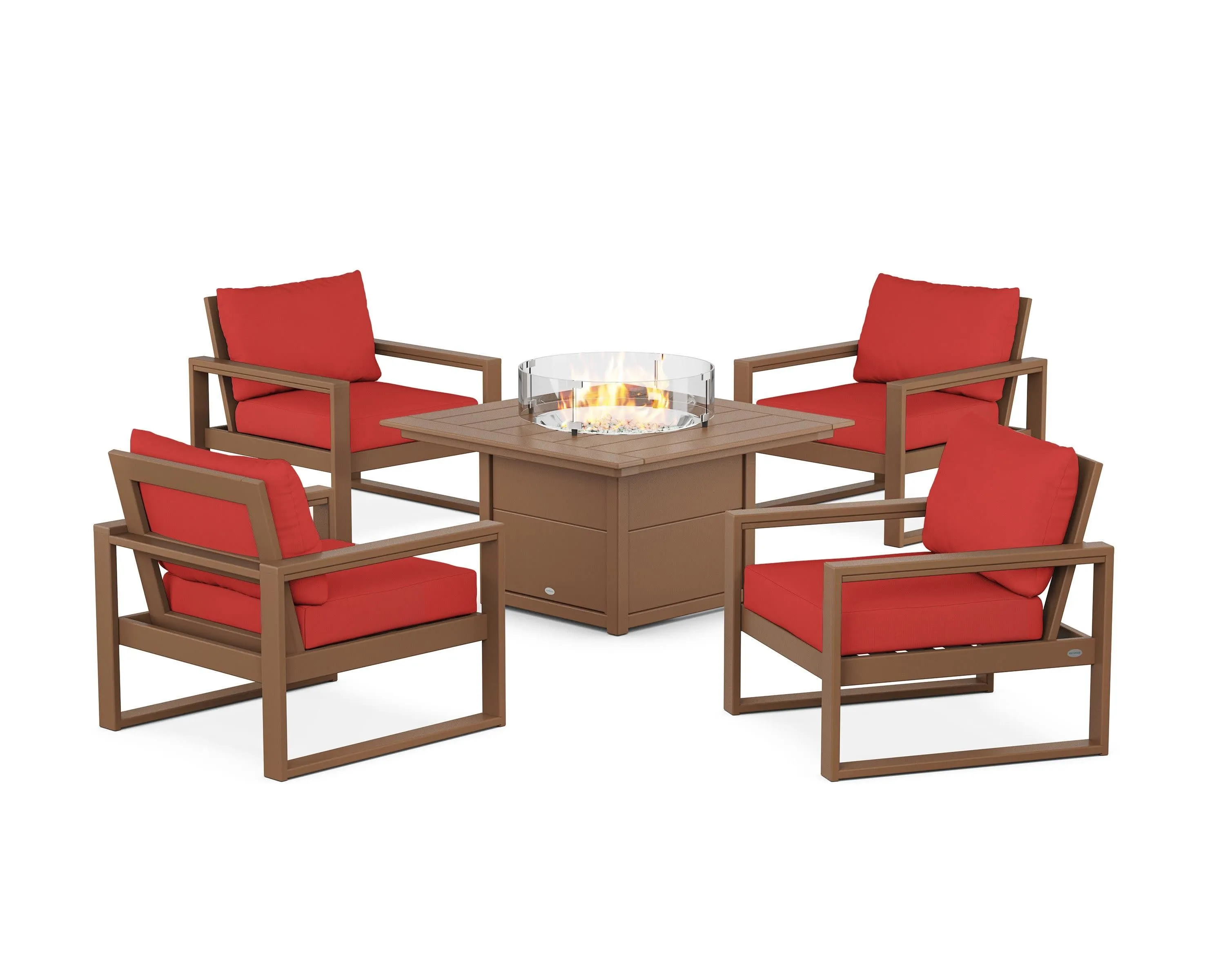 EDGE Sectional 5-Piece Deep Seating Set with Fire Pit Table