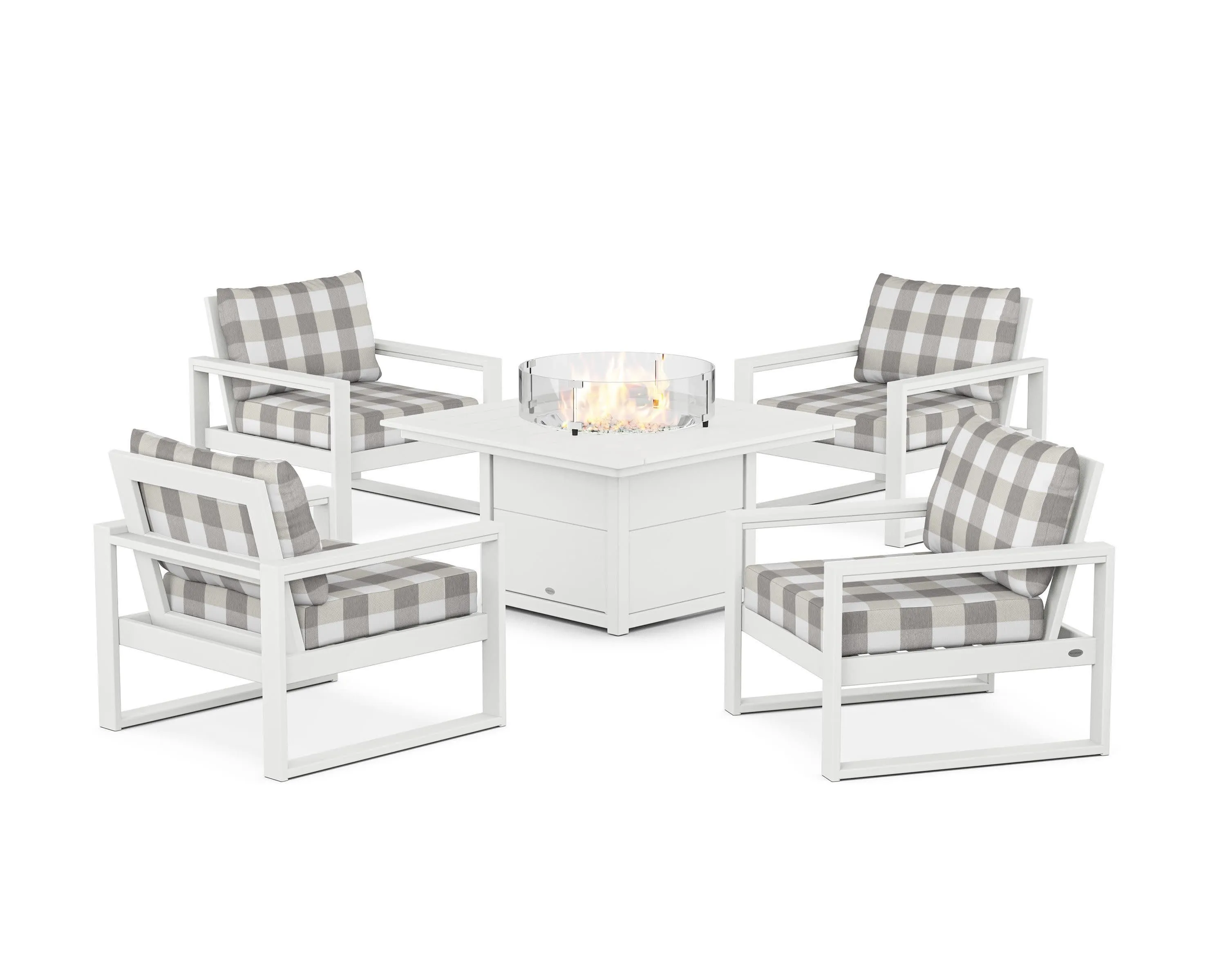 EDGE Sectional 5-Piece Deep Seating Set with Fire Pit Table