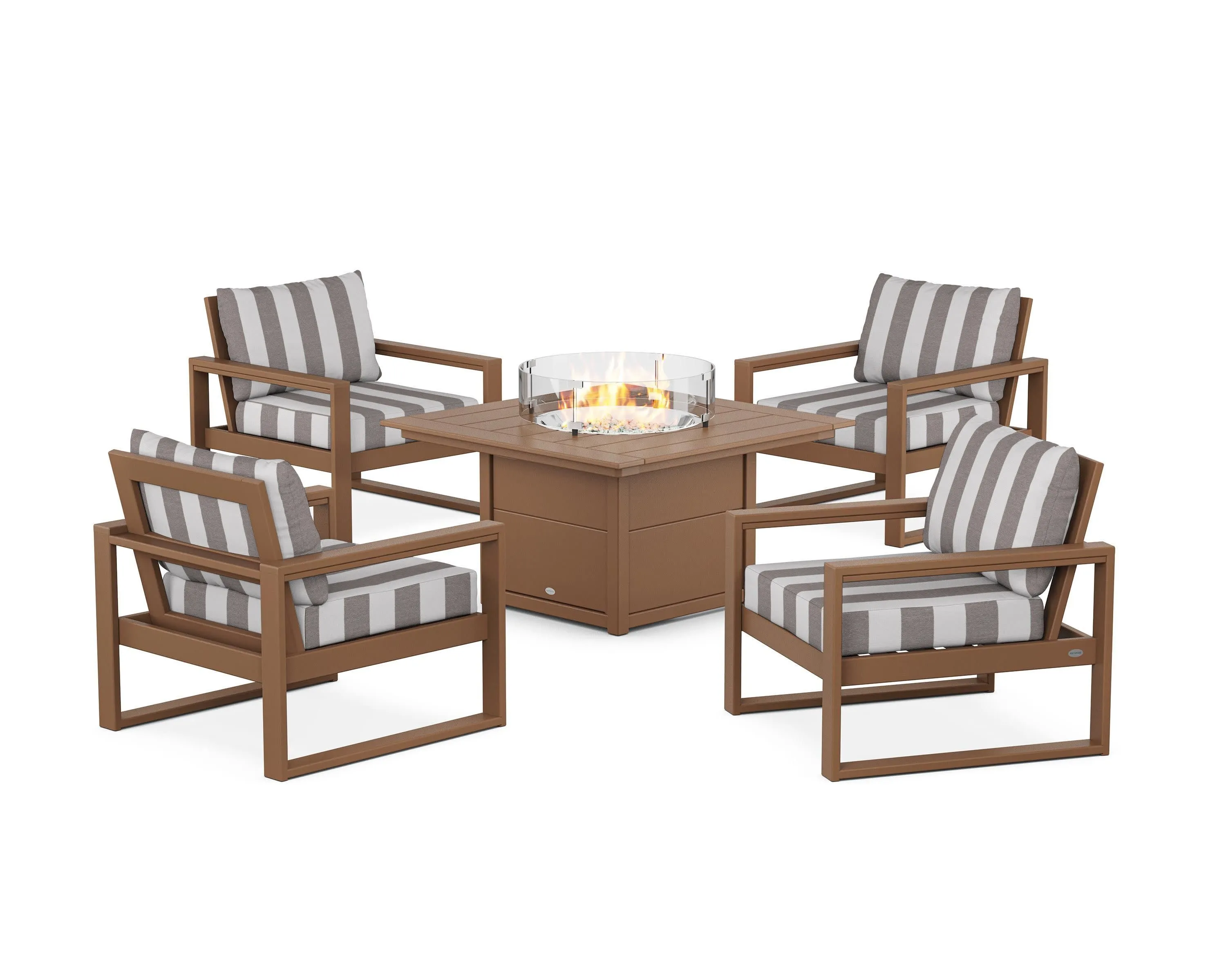 EDGE Sectional 5-Piece Deep Seating Set with Fire Pit Table