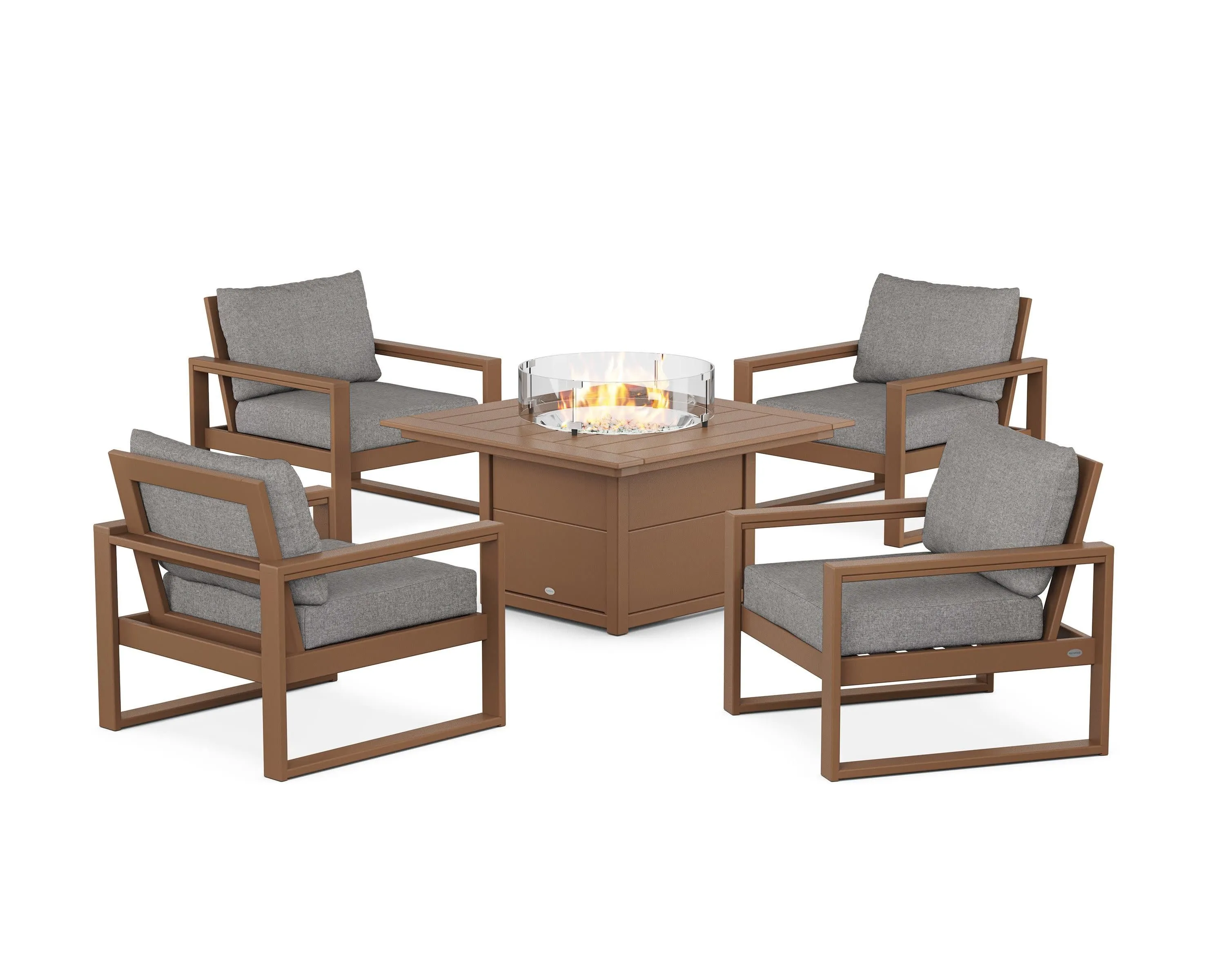 EDGE Sectional 5-Piece Deep Seating Set with Fire Pit Table