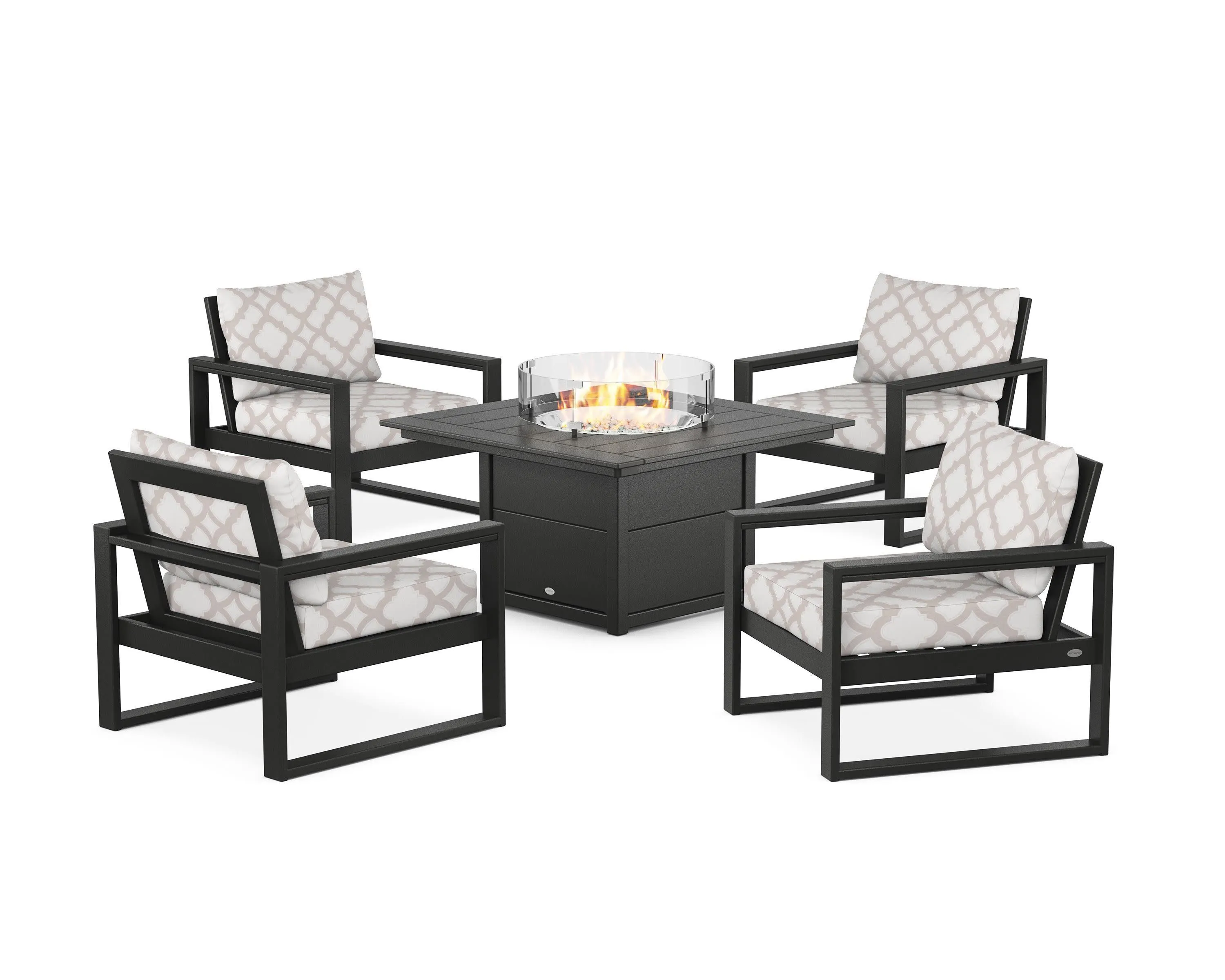 EDGE Sectional 5-Piece Deep Seating Set with Fire Pit Table