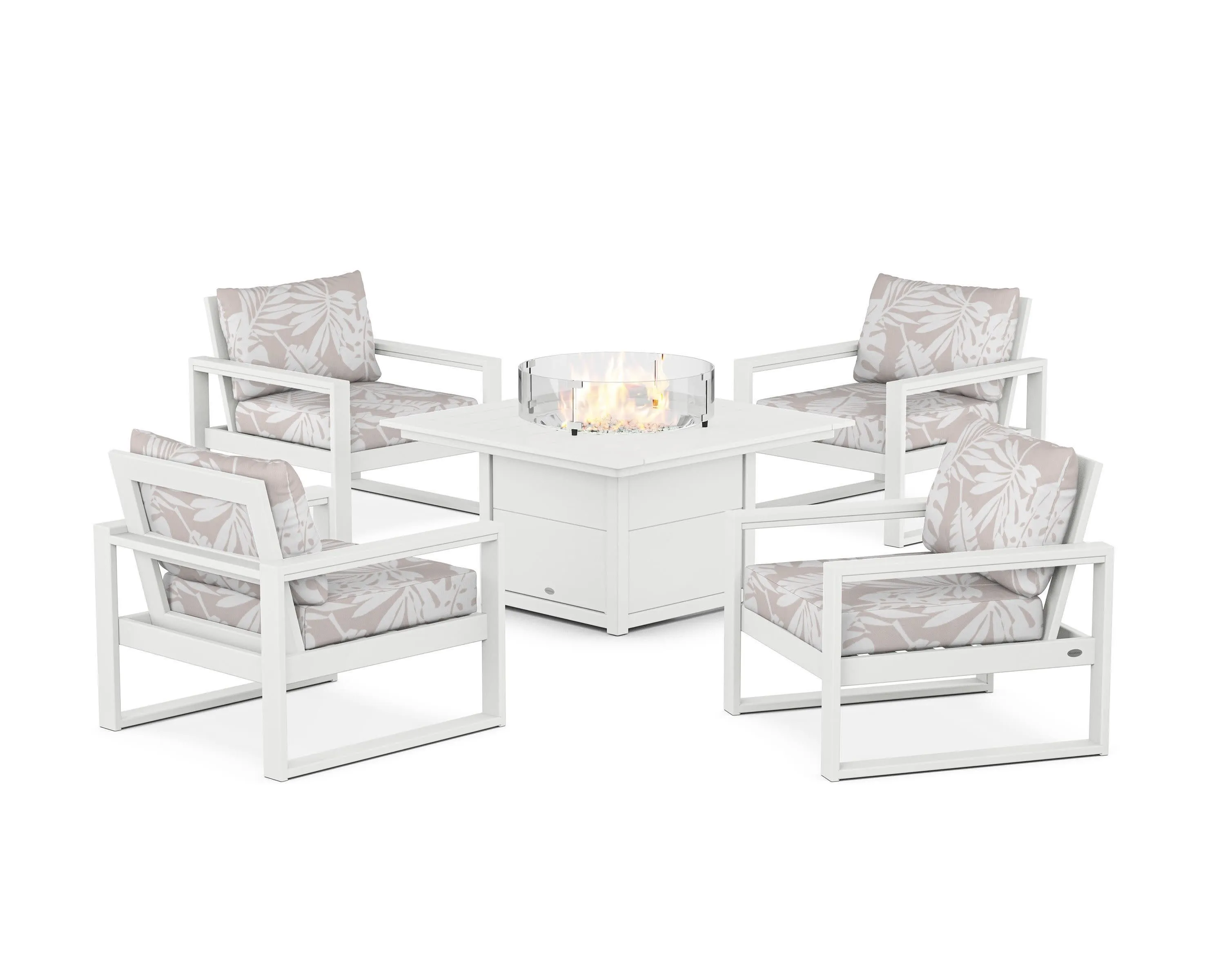 EDGE Sectional 5-Piece Deep Seating Set with Fire Pit Table