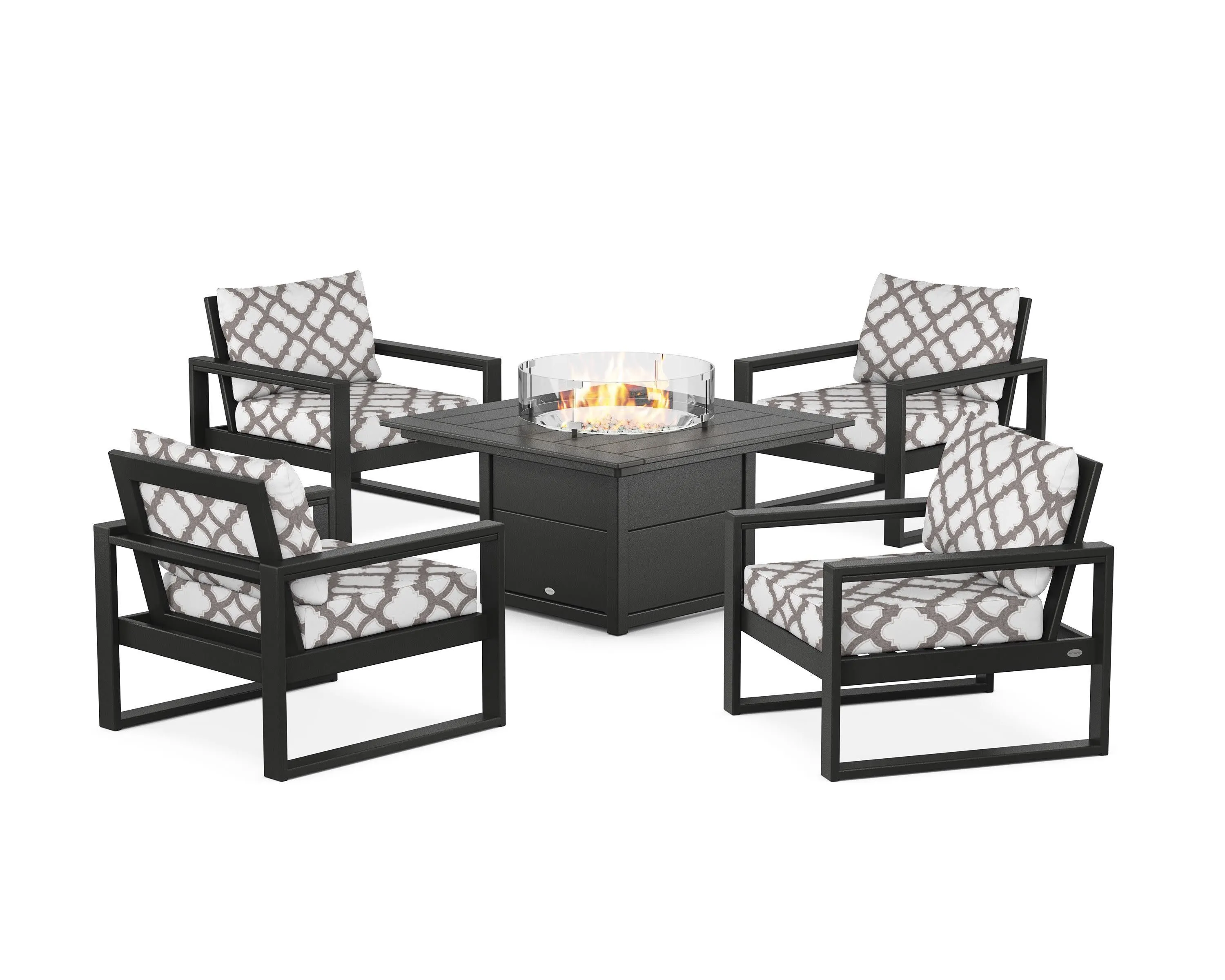 EDGE Sectional 5-Piece Deep Seating Set with Fire Pit Table