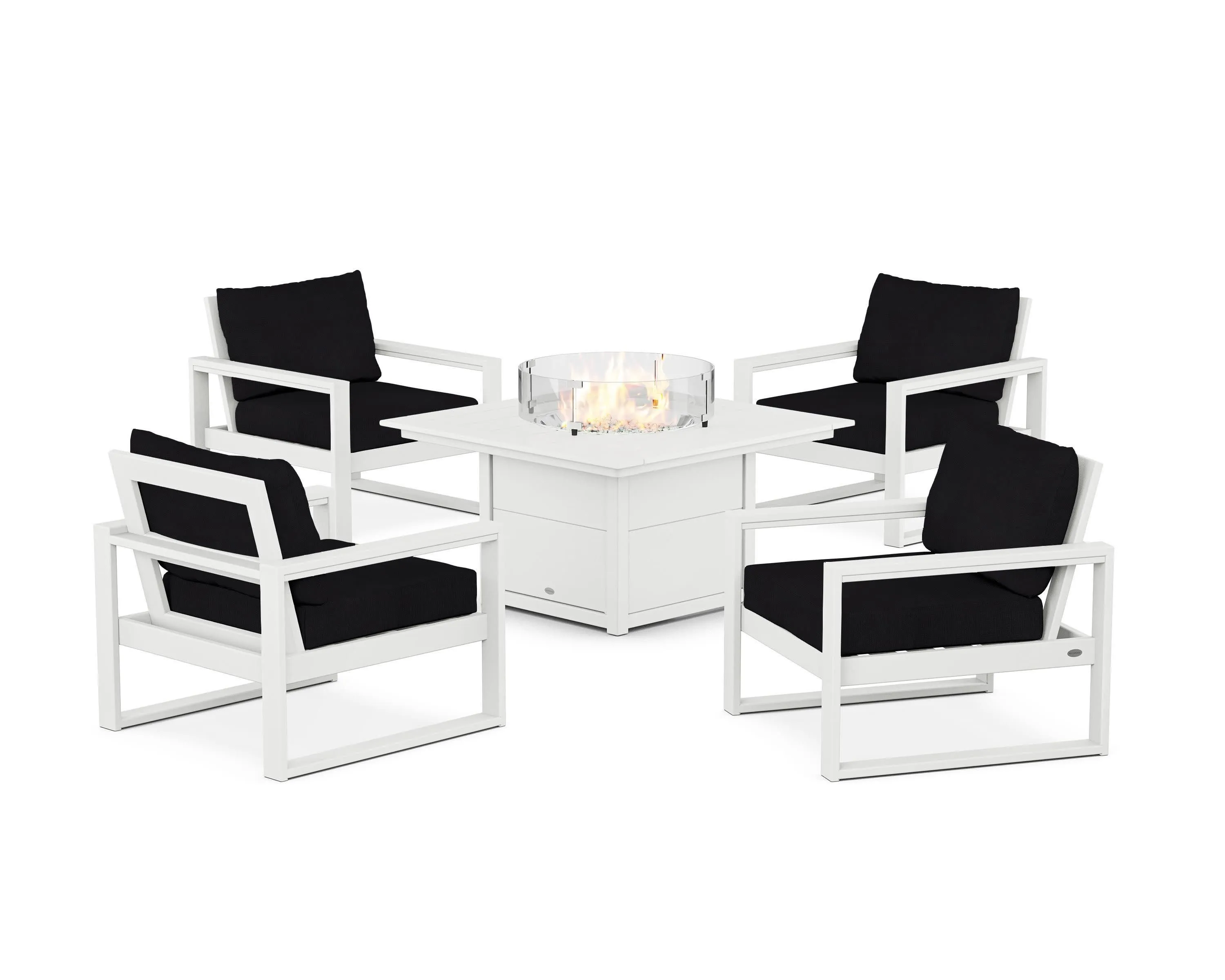 EDGE Sectional 5-Piece Deep Seating Set with Fire Pit Table