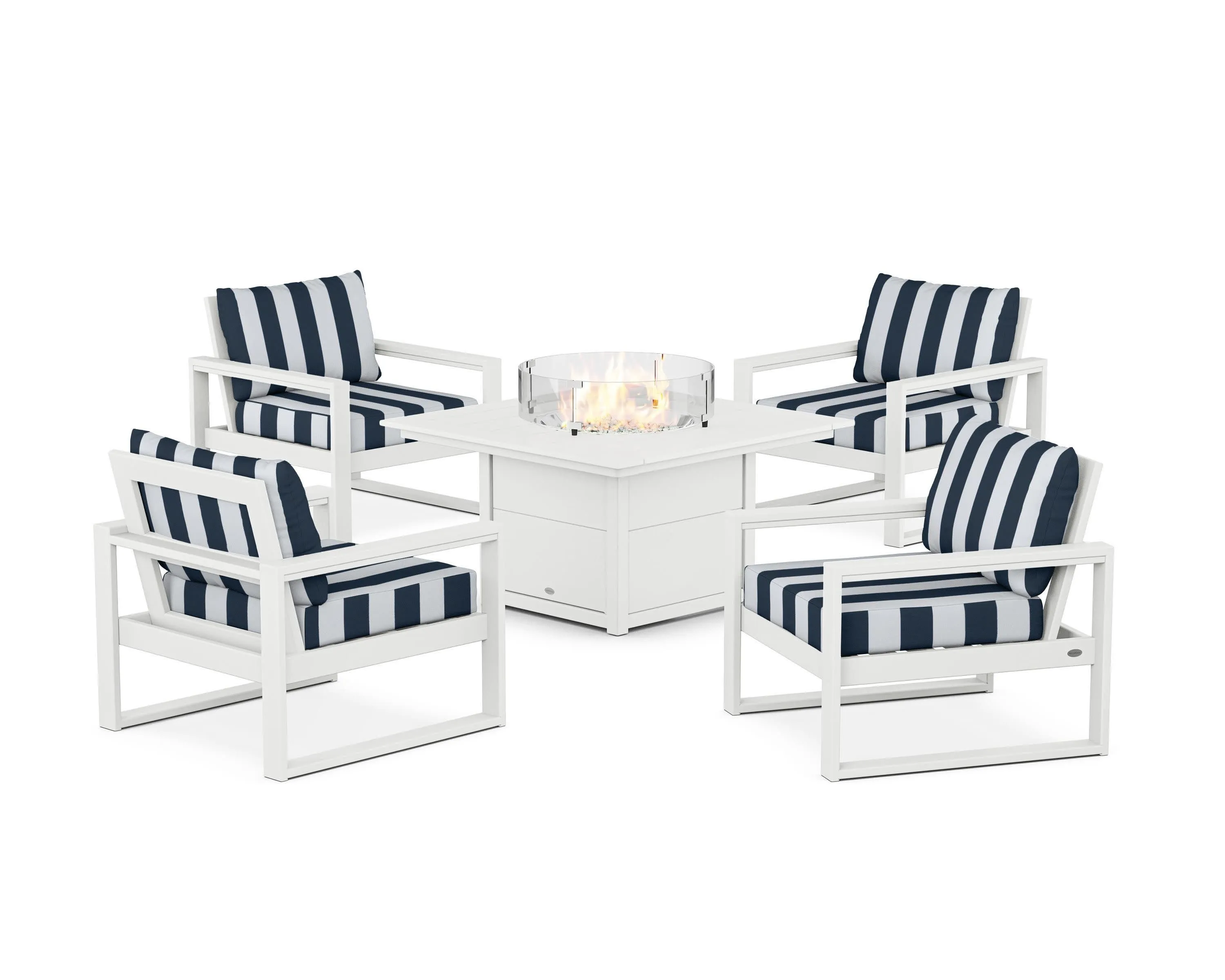 EDGE Sectional 5-Piece Deep Seating Set with Fire Pit Table