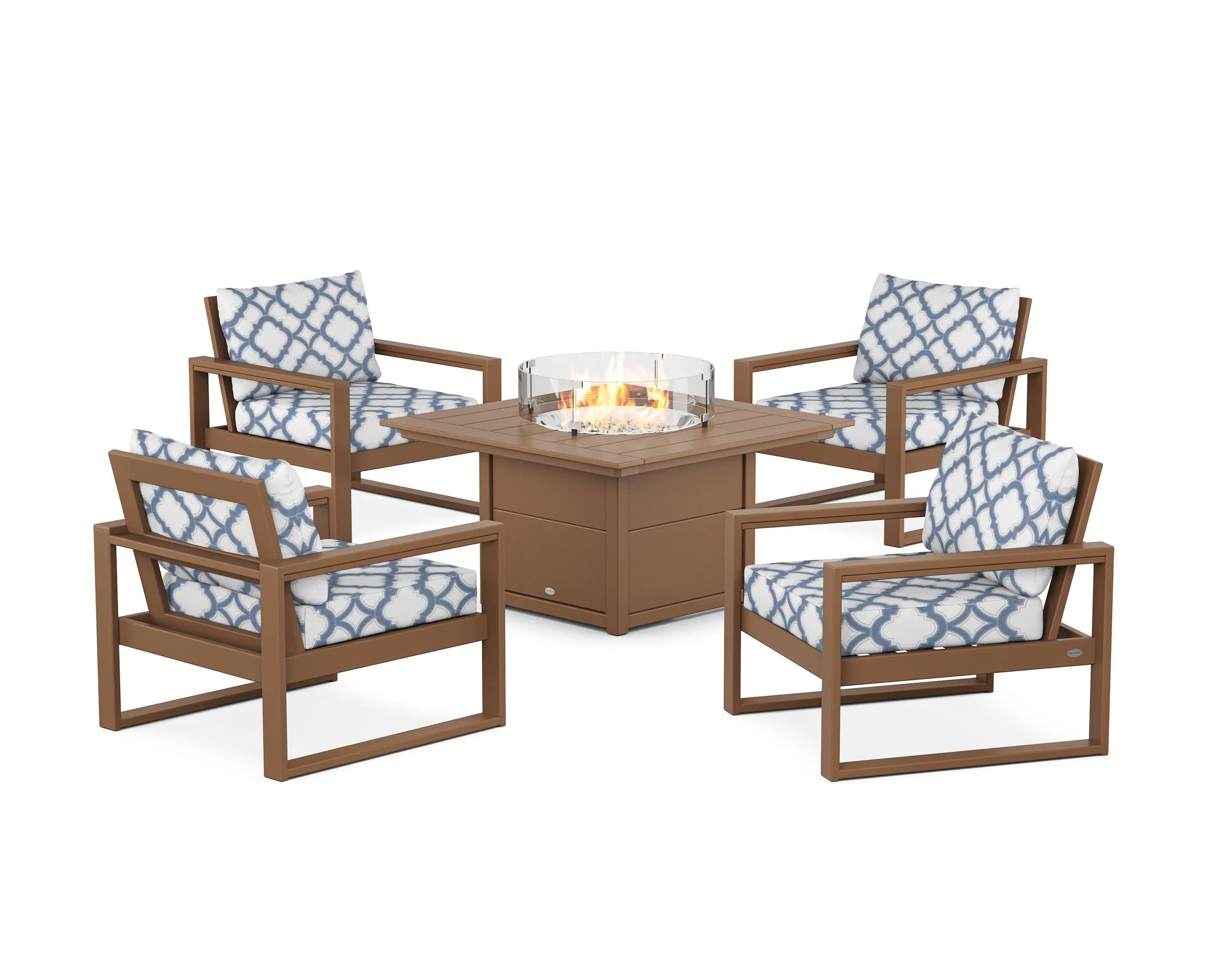 EDGE Sectional 5-Piece Deep Seating Set with Fire Pit Table