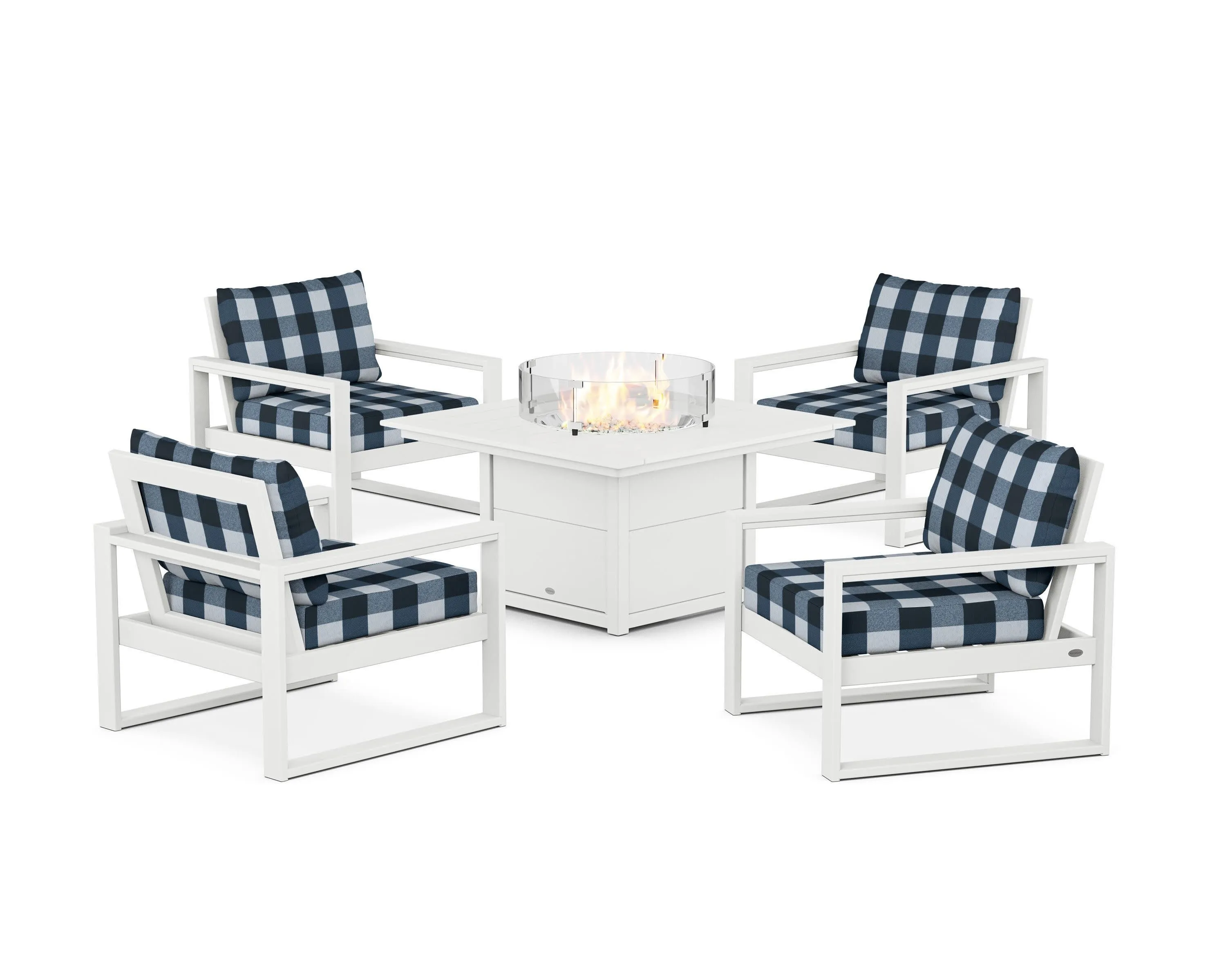 EDGE Sectional 5-Piece Deep Seating Set with Fire Pit Table