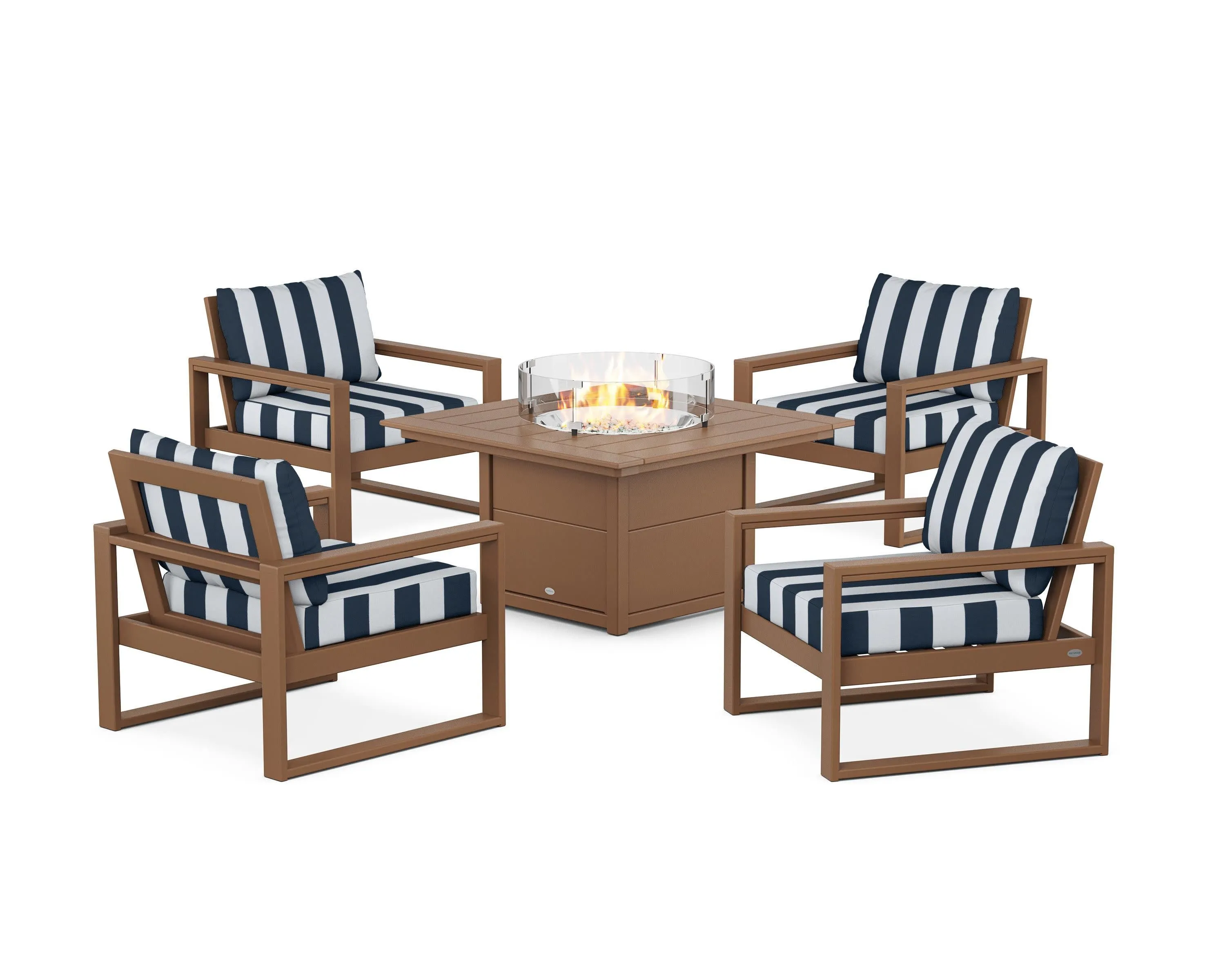 EDGE Sectional 5-Piece Deep Seating Set with Fire Pit Table