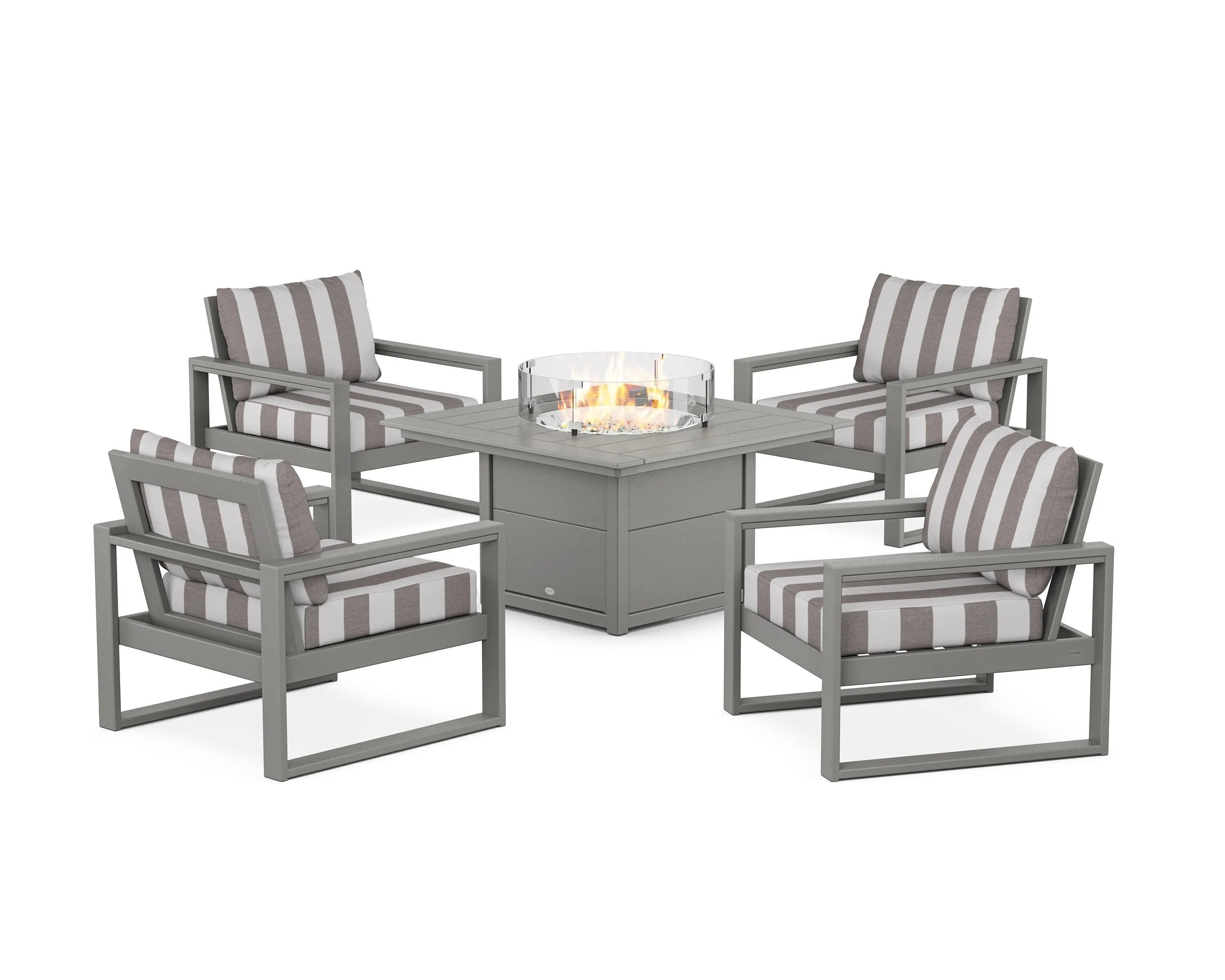 EDGE Sectional 5-Piece Deep Seating Set with Fire Pit Table