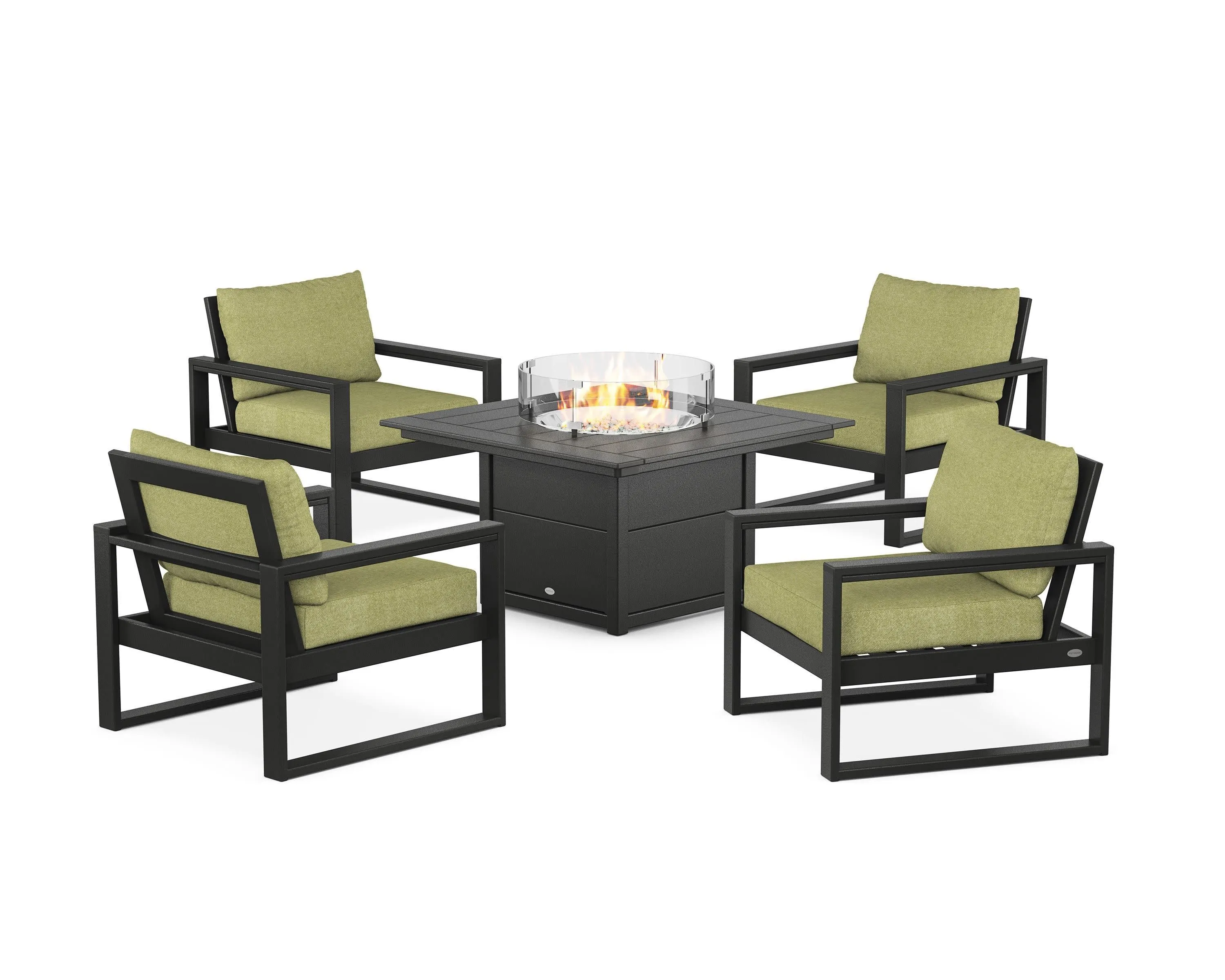 EDGE Sectional 5-Piece Deep Seating Set with Fire Pit Table