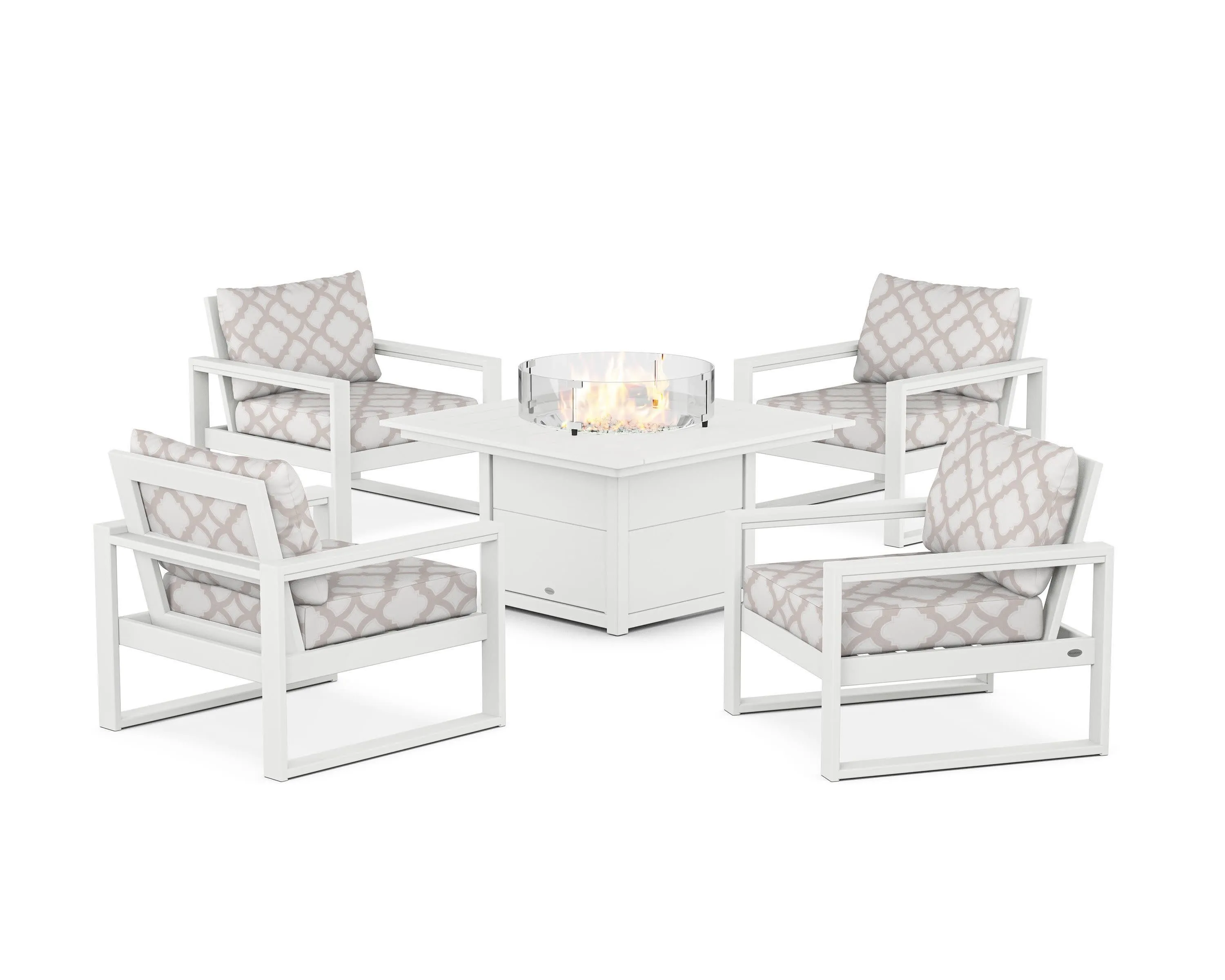 EDGE Sectional 5-Piece Deep Seating Set with Fire Pit Table