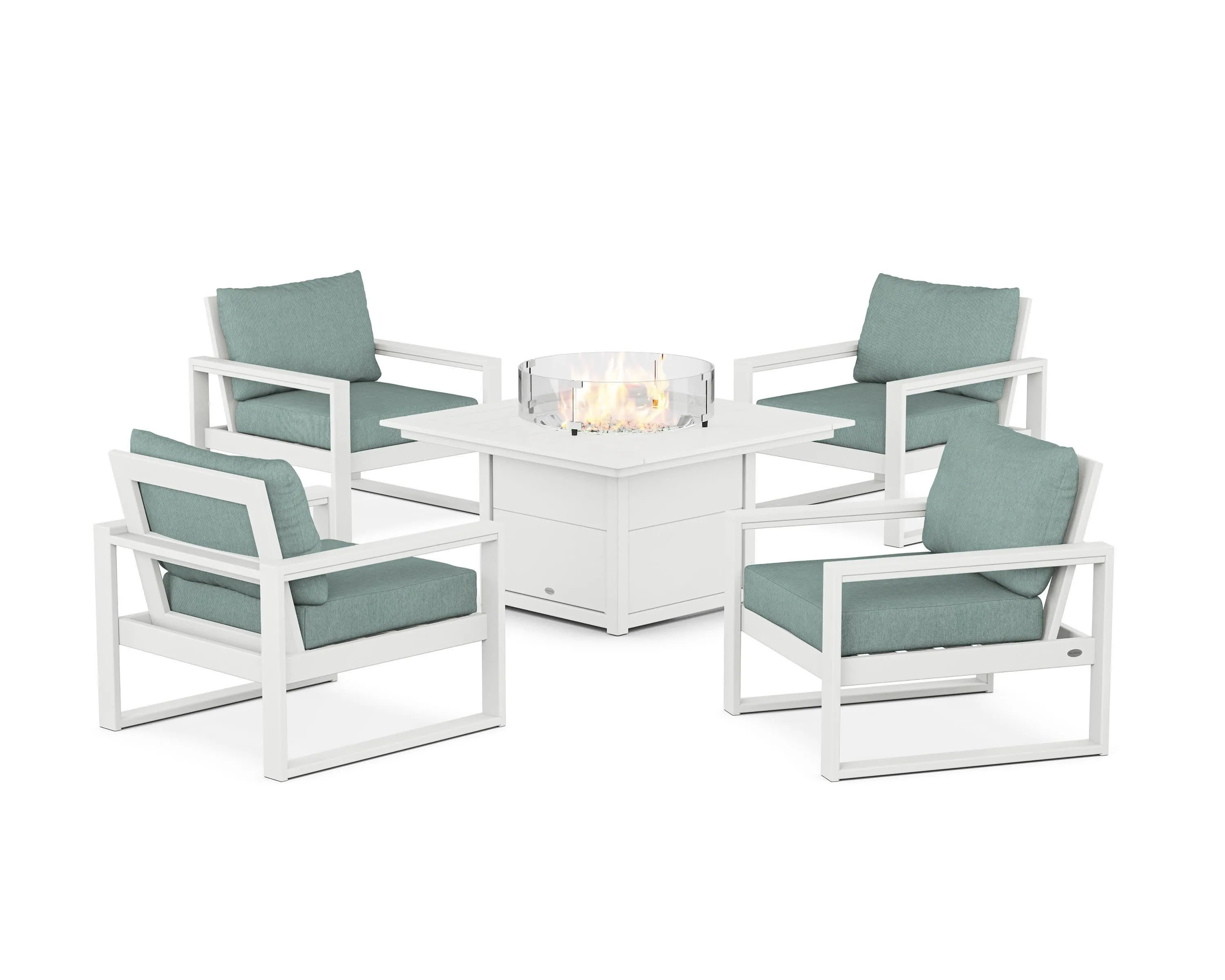 EDGE Sectional 5-Piece Deep Seating Set with Fire Pit Table
