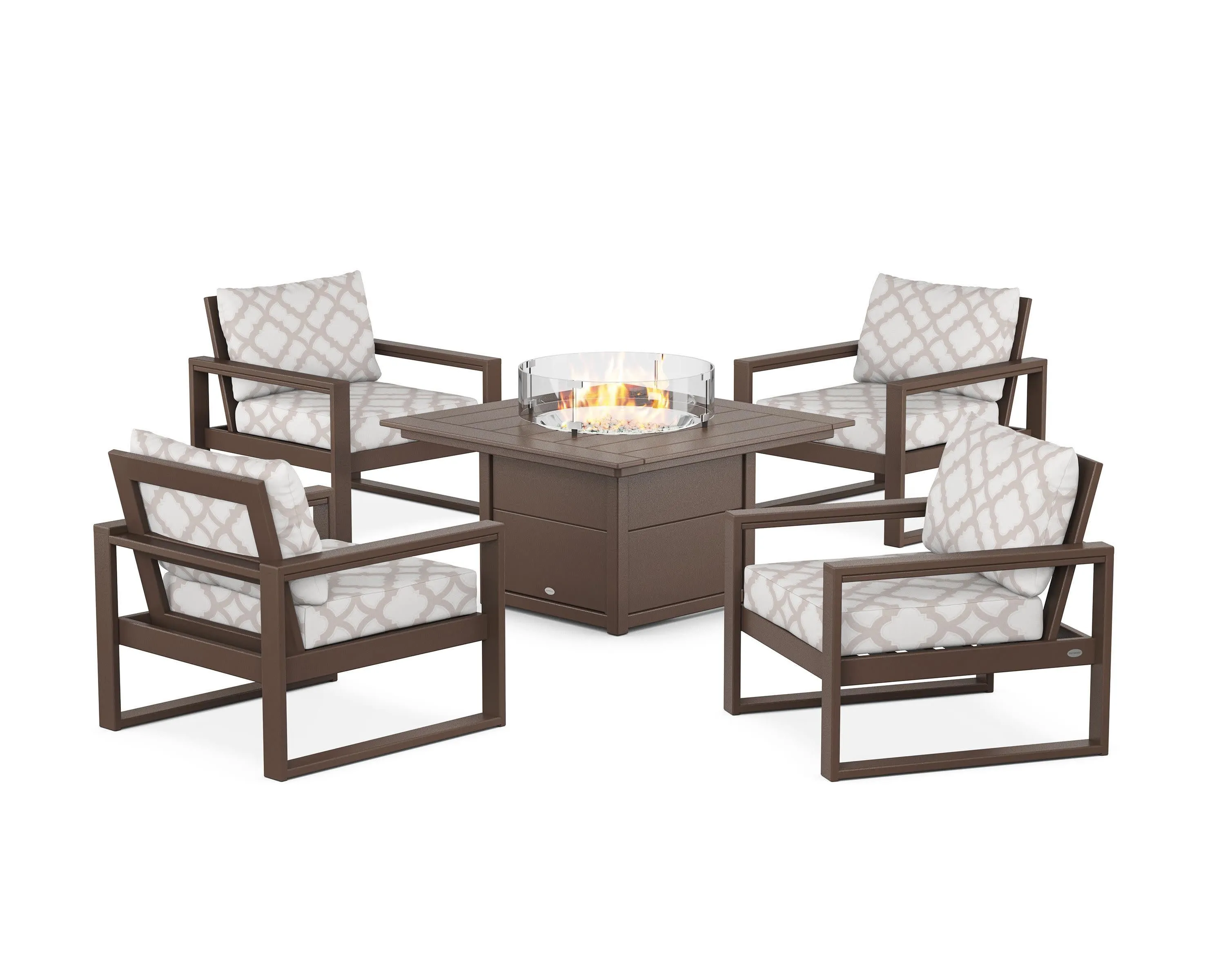 EDGE Sectional 5-Piece Deep Seating Set with Fire Pit Table