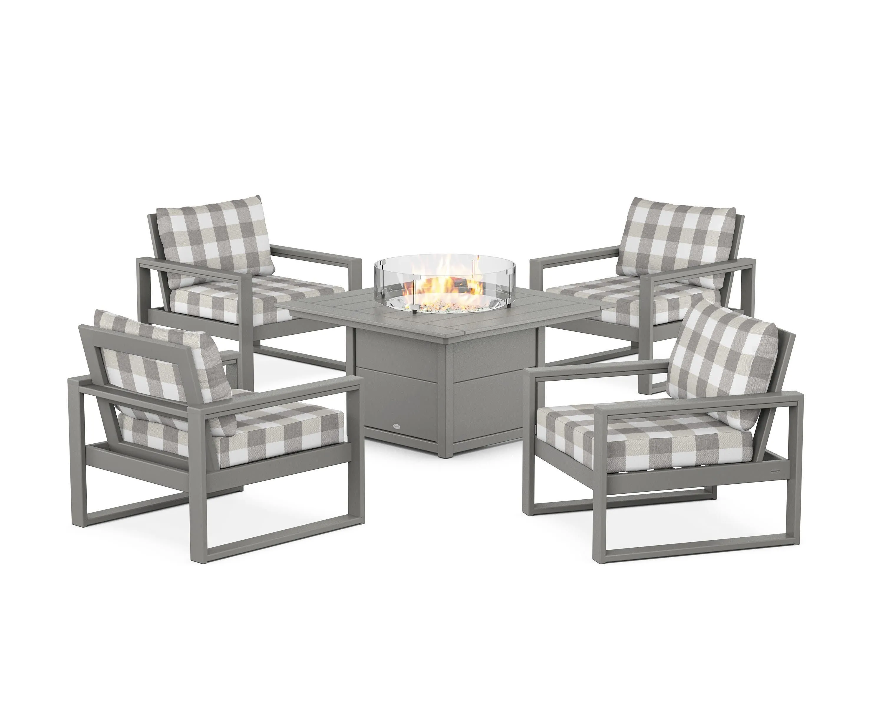 EDGE Sectional 5-Piece Deep Seating Set with Fire Pit Table