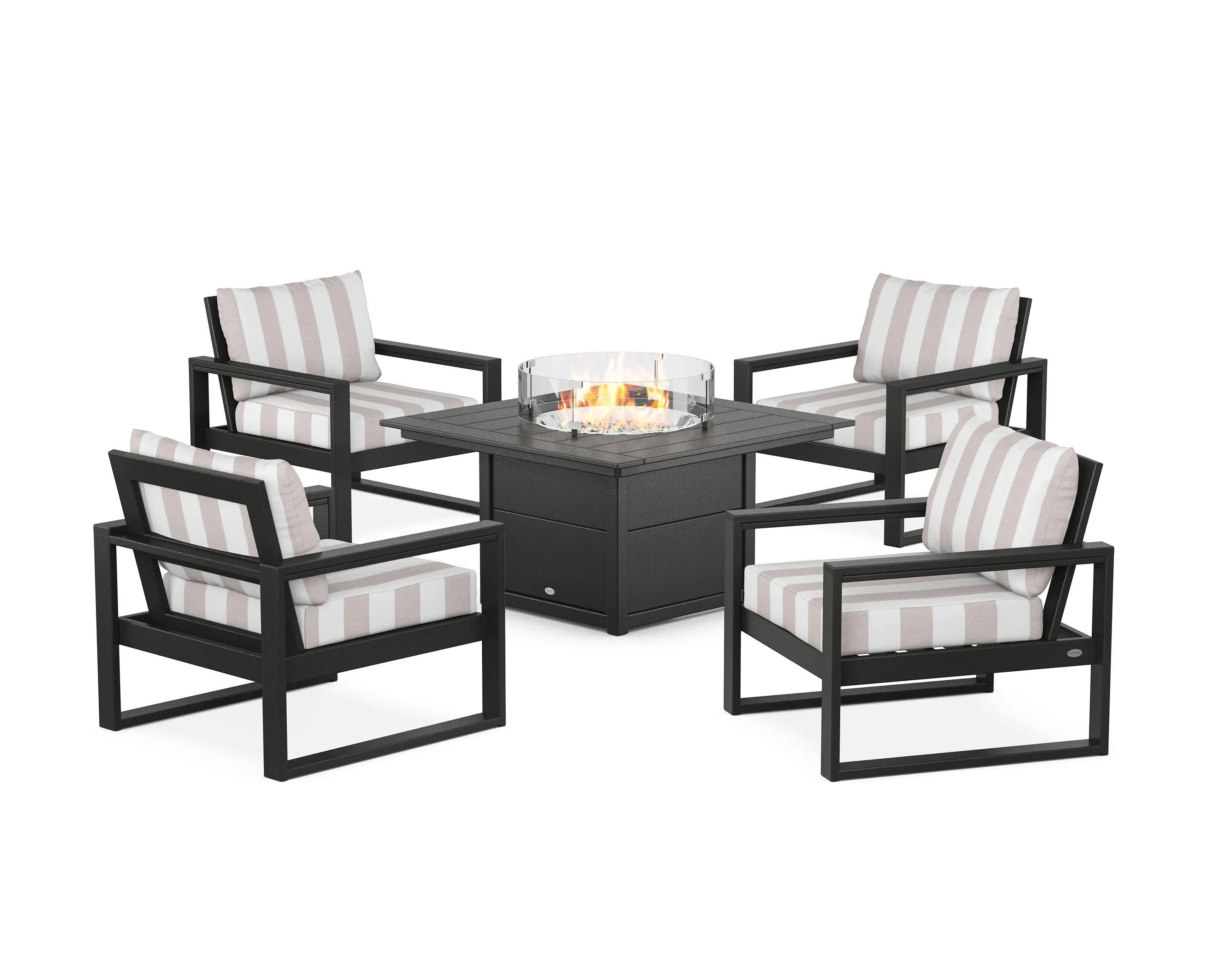 EDGE Sectional 5-Piece Deep Seating Set with Fire Pit Table