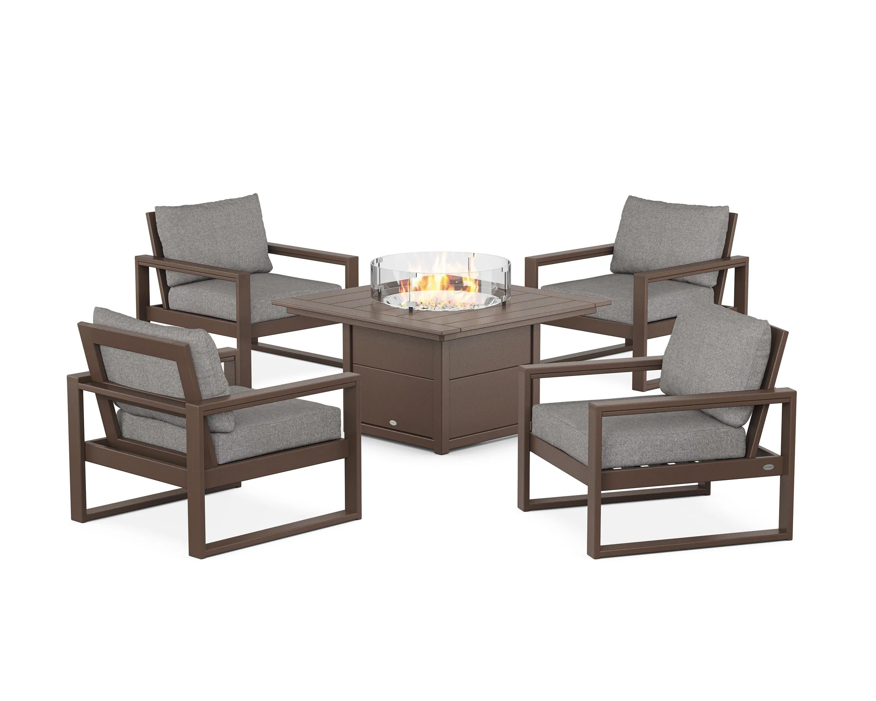 EDGE Sectional 5-Piece Deep Seating Set with Fire Pit Table