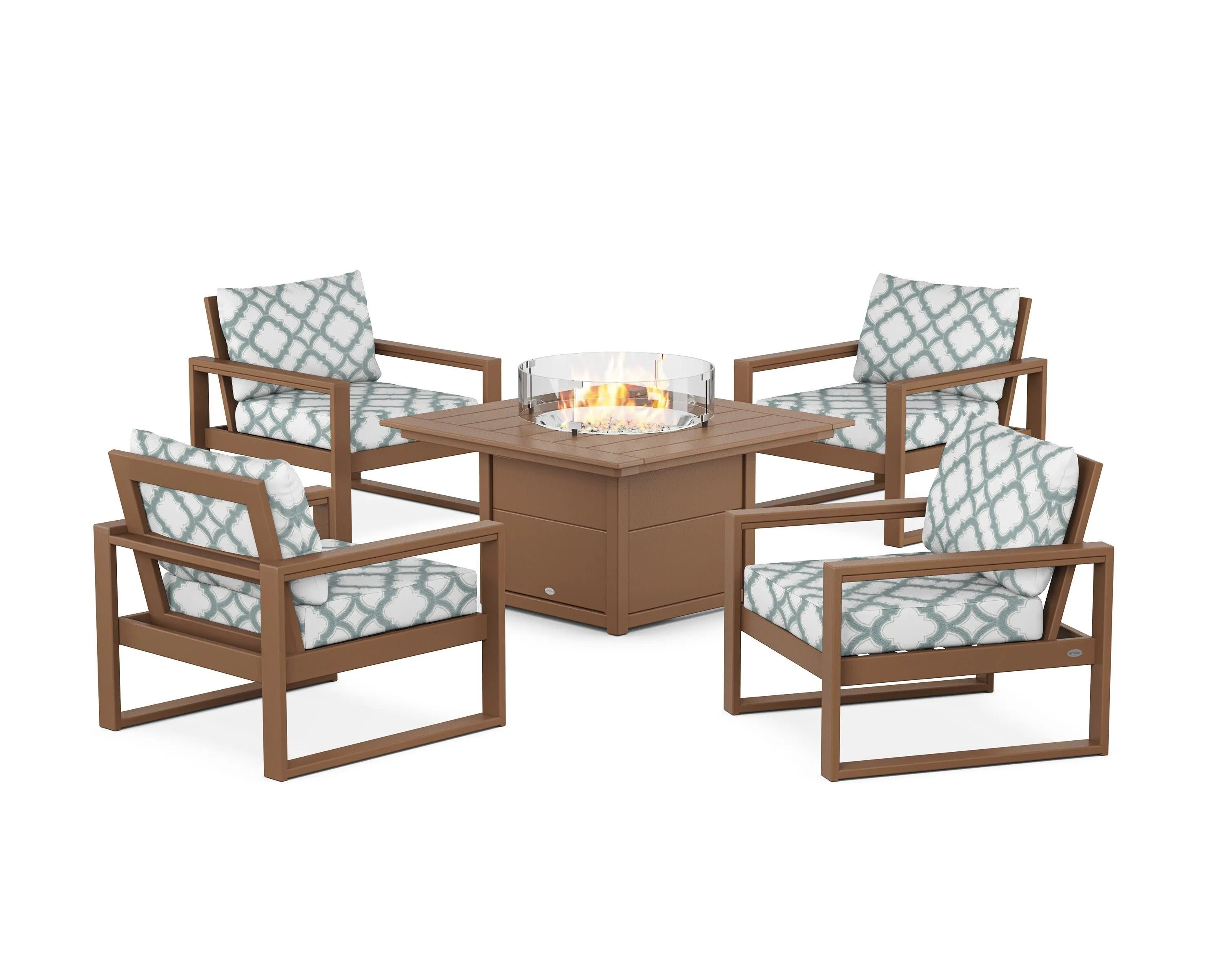 EDGE Sectional 5-Piece Deep Seating Set with Fire Pit Table