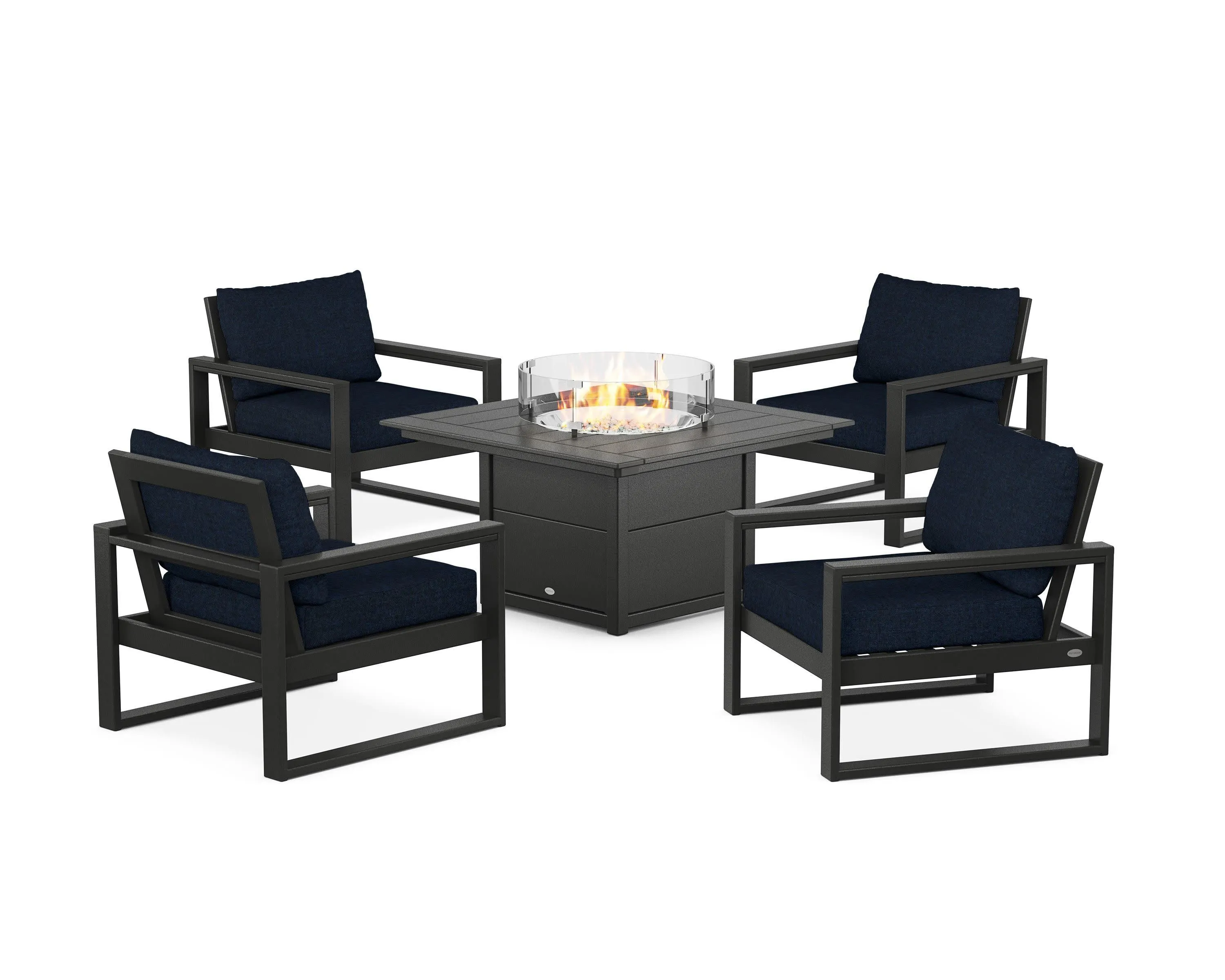 EDGE Sectional 5-Piece Deep Seating Set with Fire Pit Table