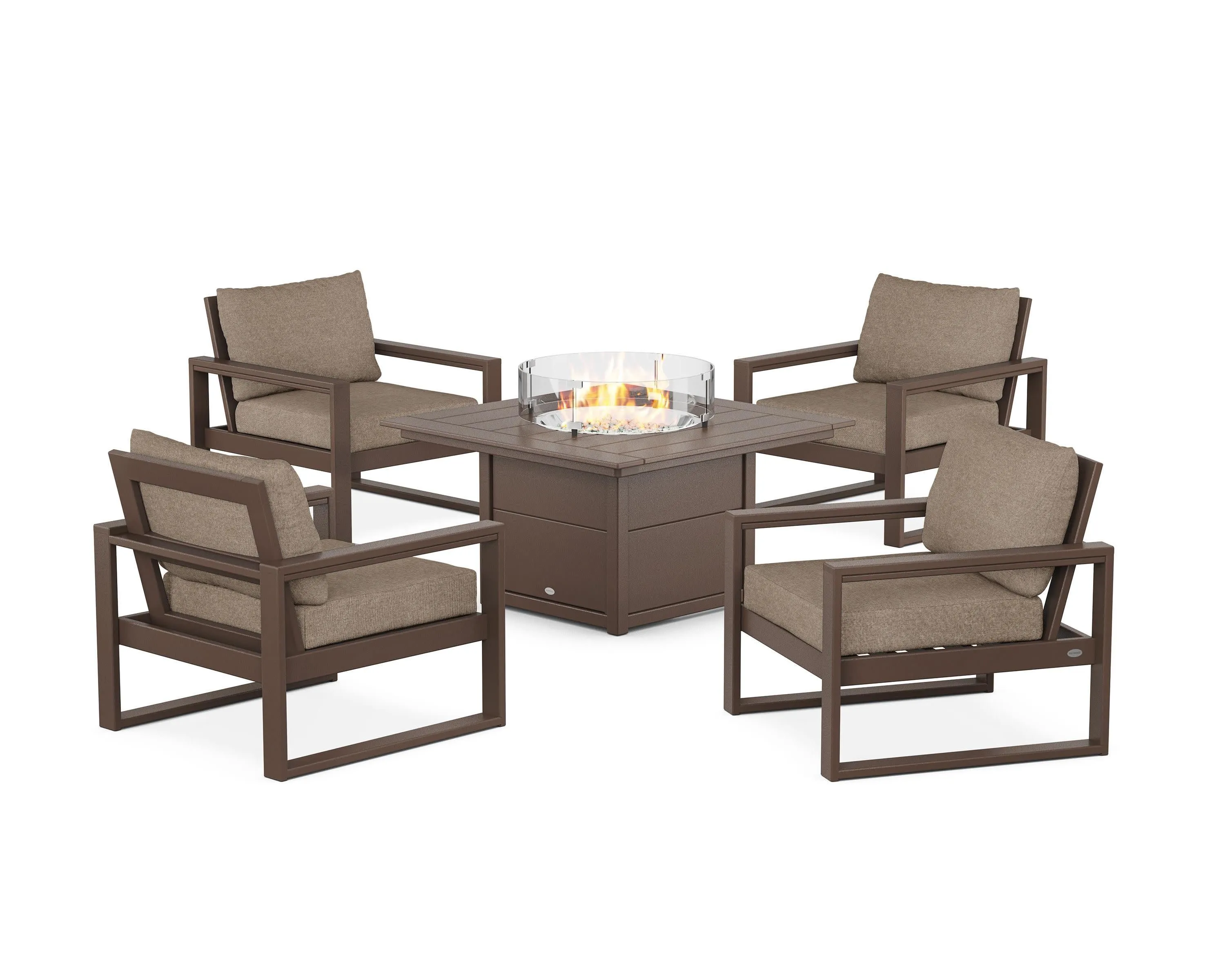 EDGE Sectional 5-Piece Deep Seating Set with Fire Pit Table