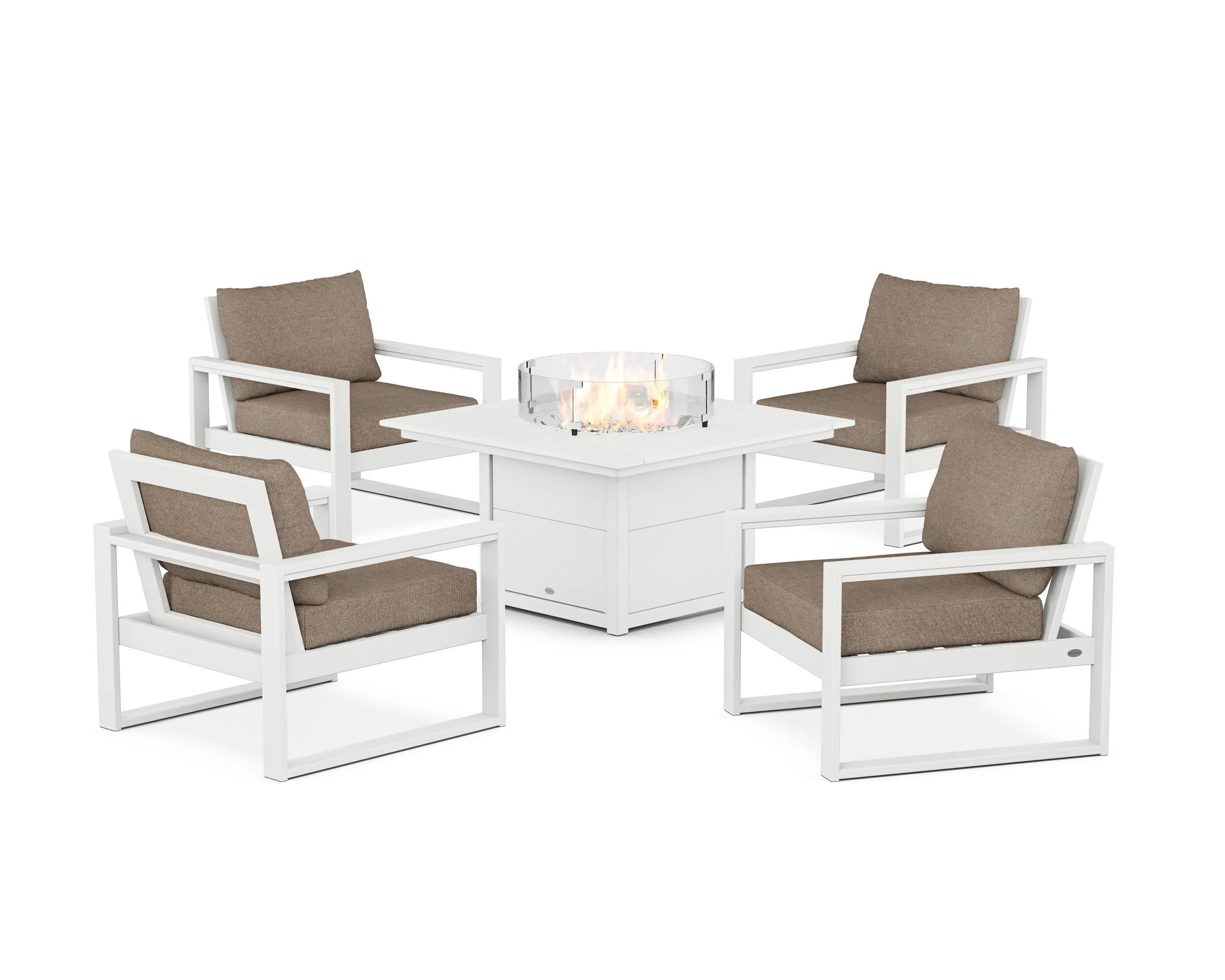 EDGE Sectional 5-Piece Deep Seating Set with Fire Pit Table