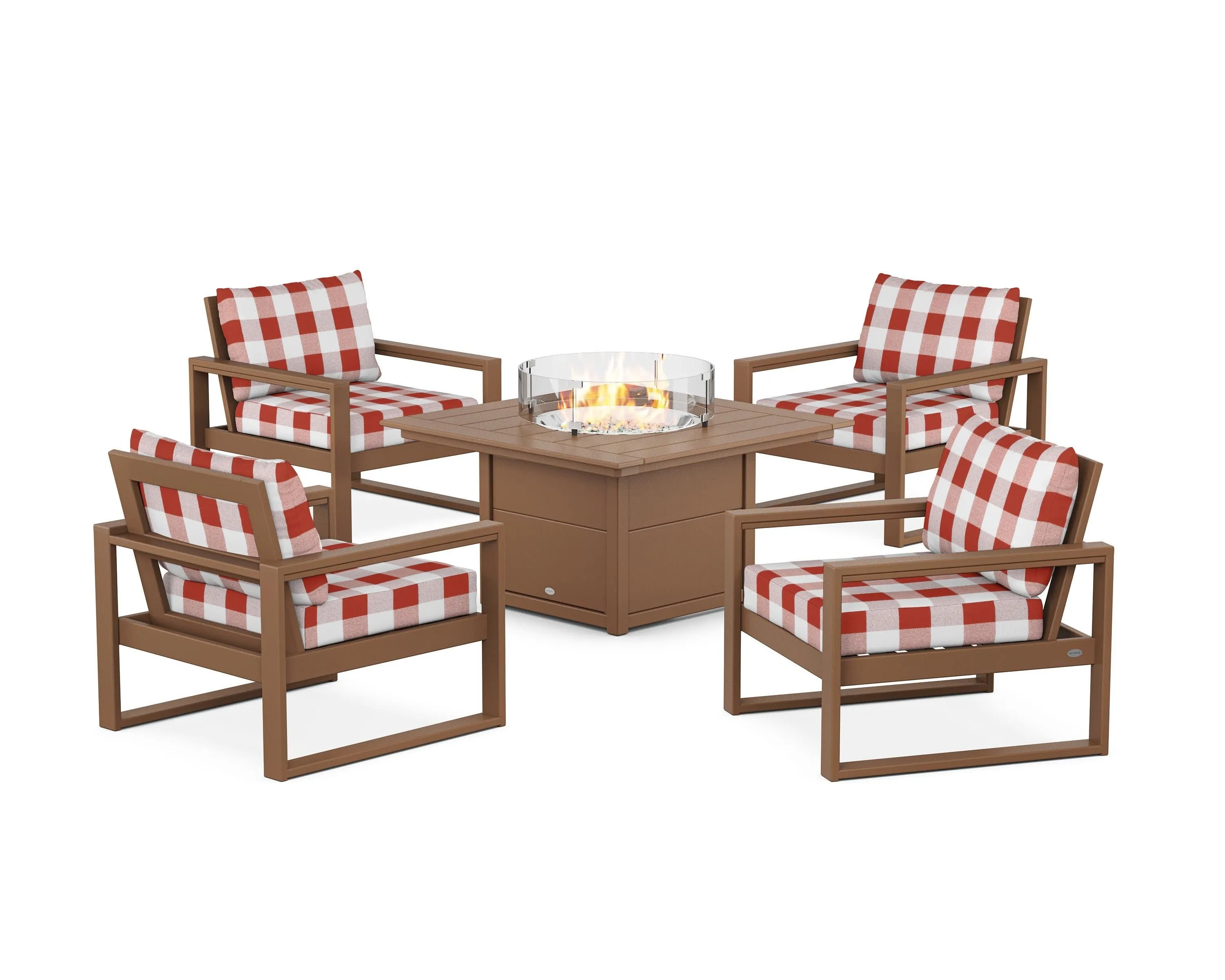 EDGE Sectional 5-Piece Deep Seating Set with Fire Pit Table