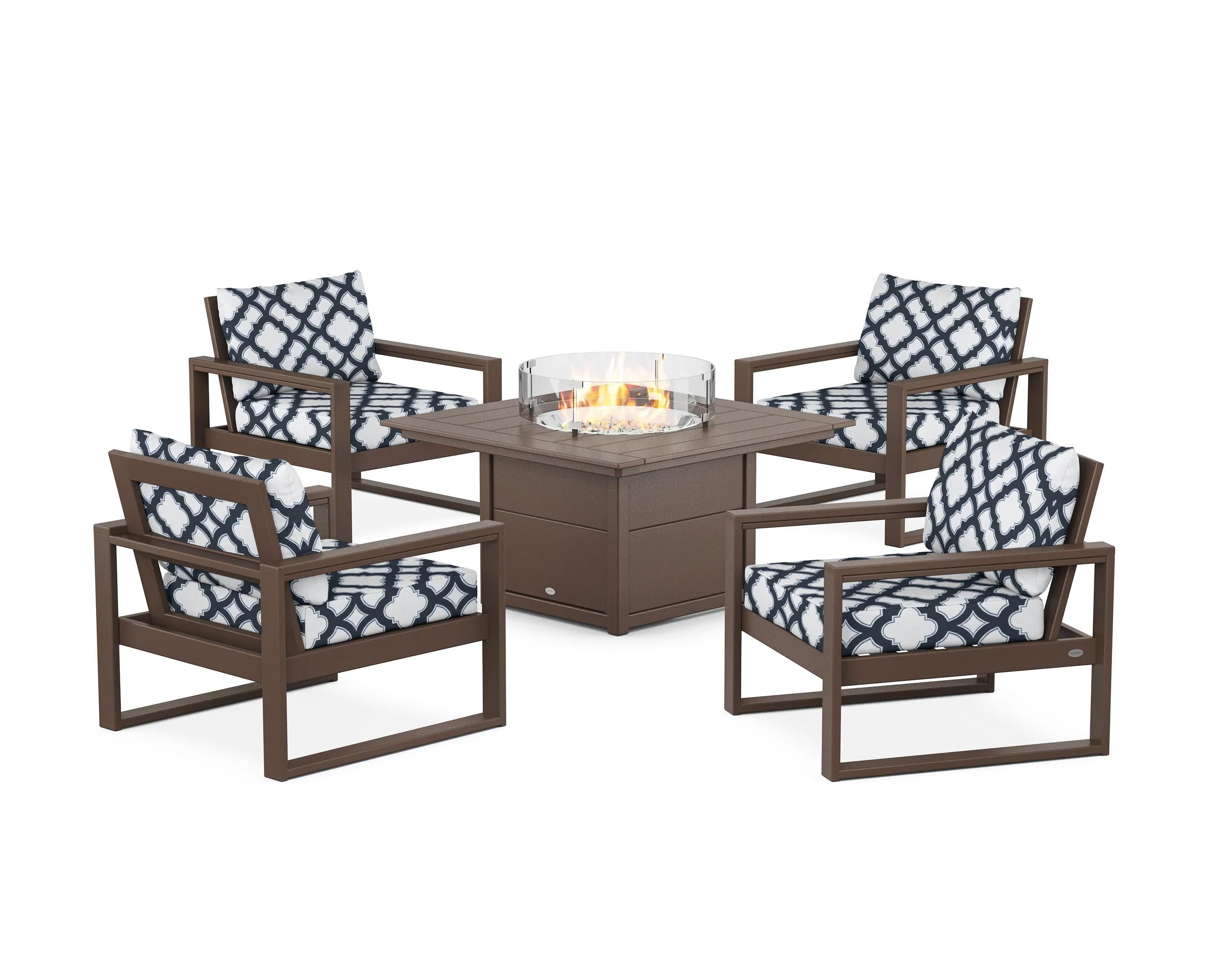 EDGE Sectional 5-Piece Deep Seating Set with Fire Pit Table