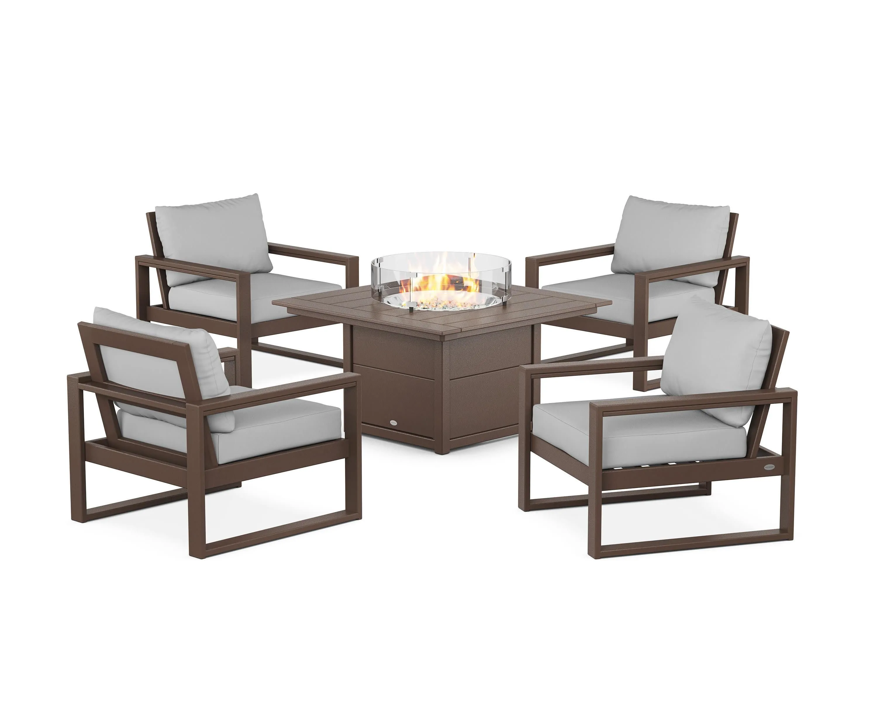 EDGE Sectional 5-Piece Deep Seating Set with Fire Pit Table
