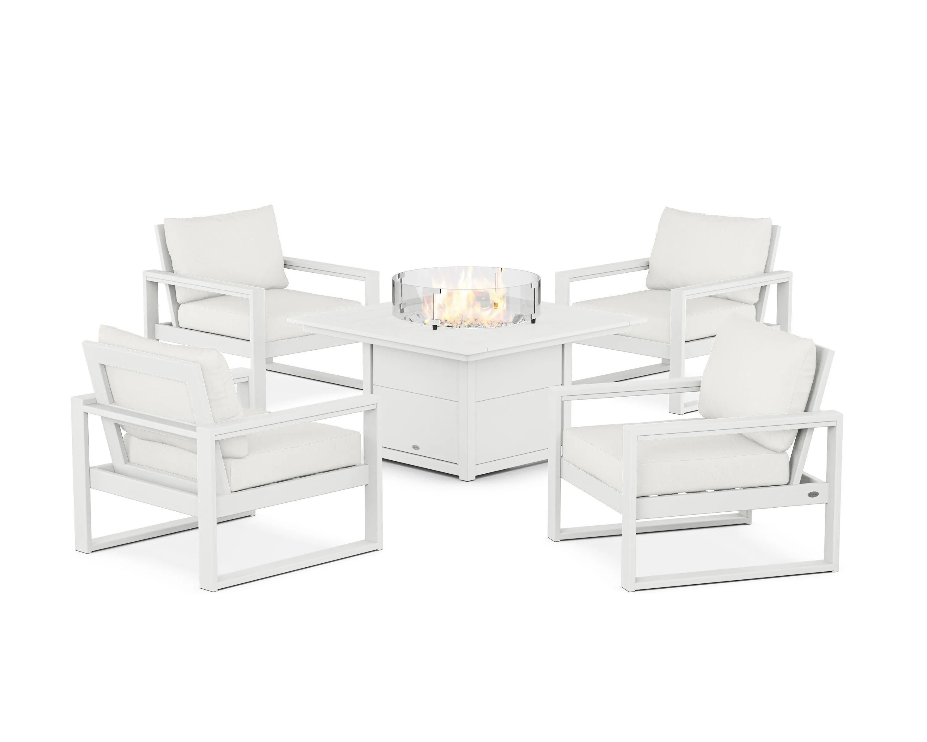 EDGE Sectional 5-Piece Deep Seating Set with Fire Pit Table