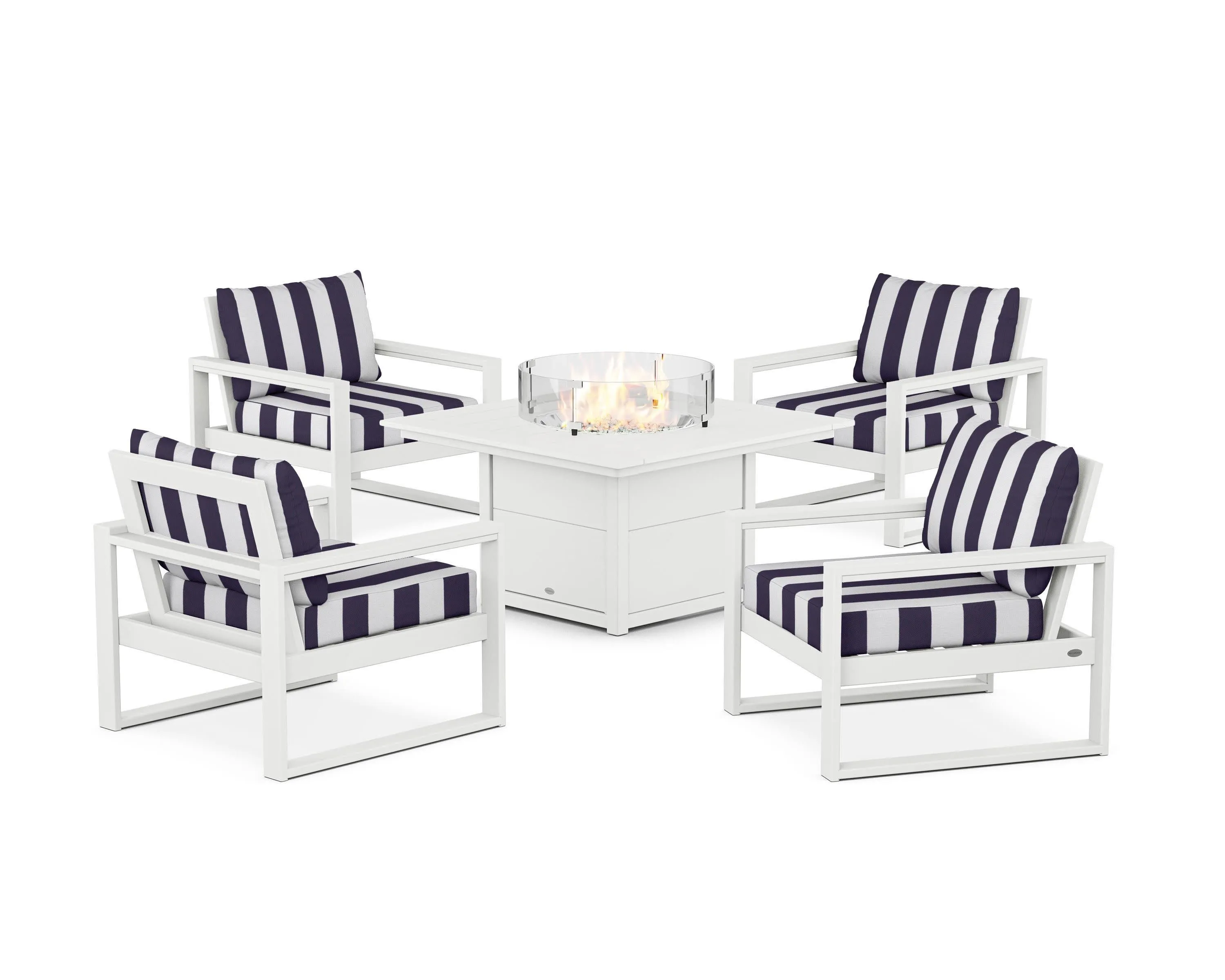 EDGE Sectional 5-Piece Deep Seating Set with Fire Pit Table