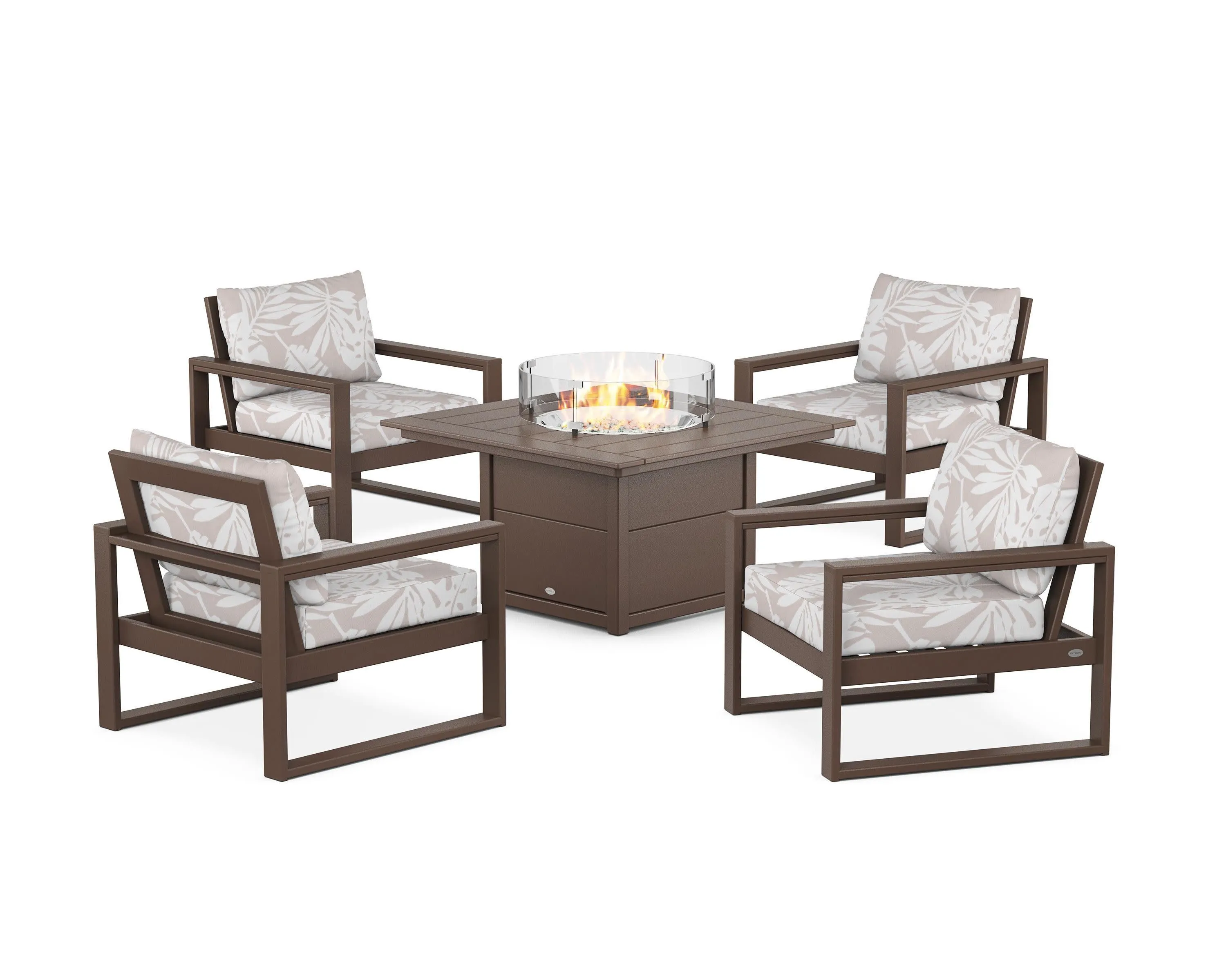 EDGE Sectional 5-Piece Deep Seating Set with Fire Pit Table