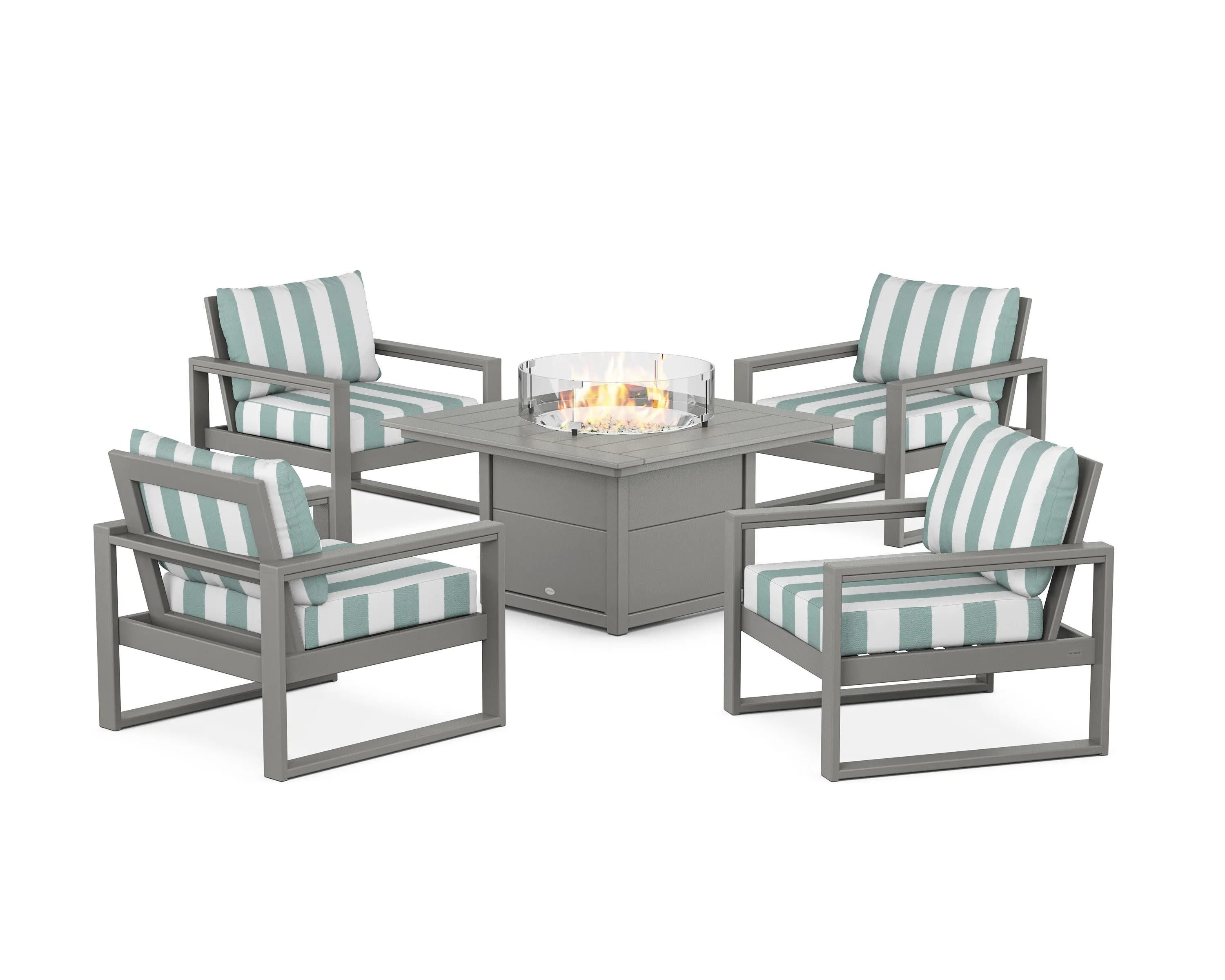 EDGE Sectional 5-Piece Deep Seating Set with Fire Pit Table