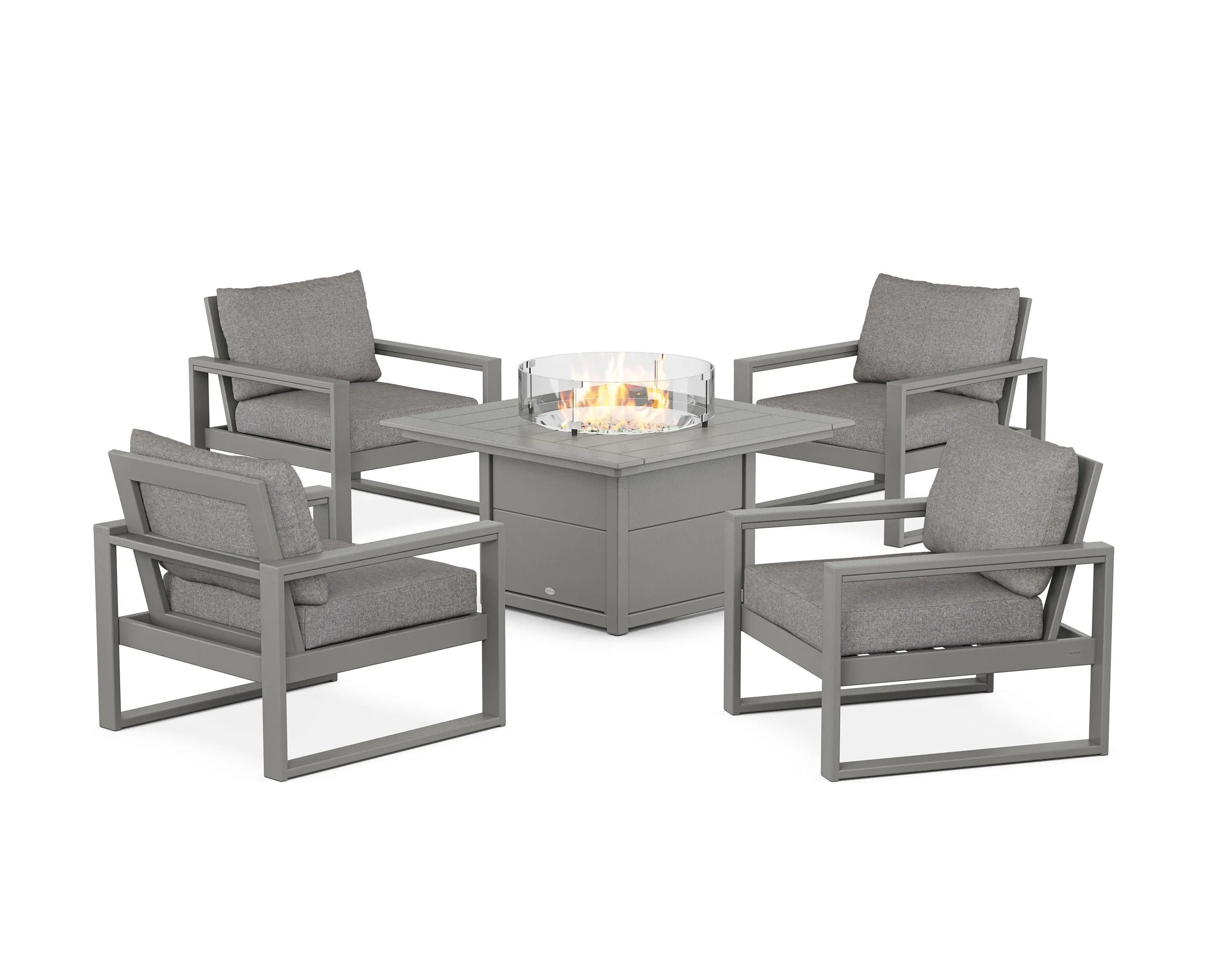 EDGE Sectional 5-Piece Deep Seating Set with Fire Pit Table