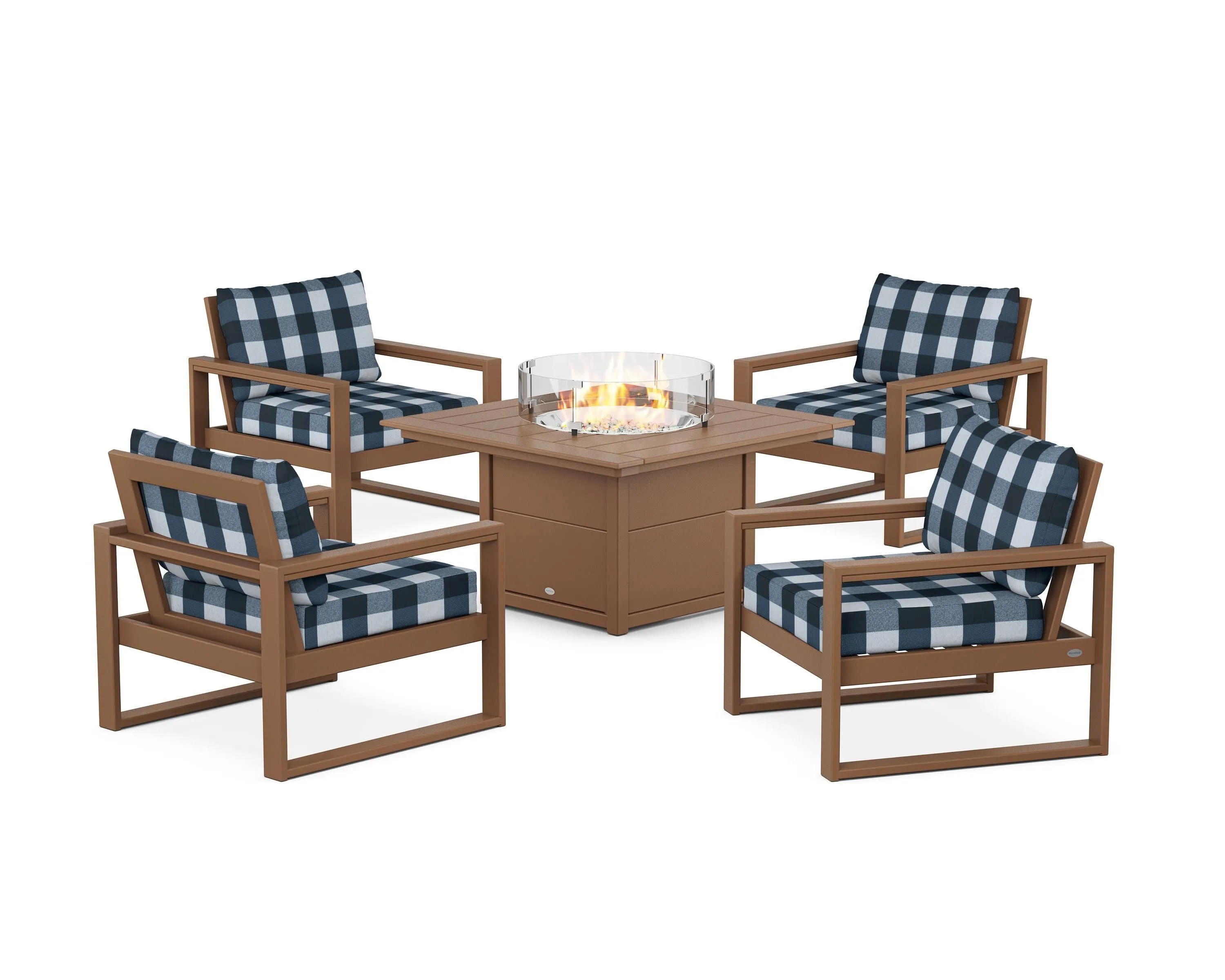 EDGE Sectional 5-Piece Deep Seating Set with Fire Pit Table