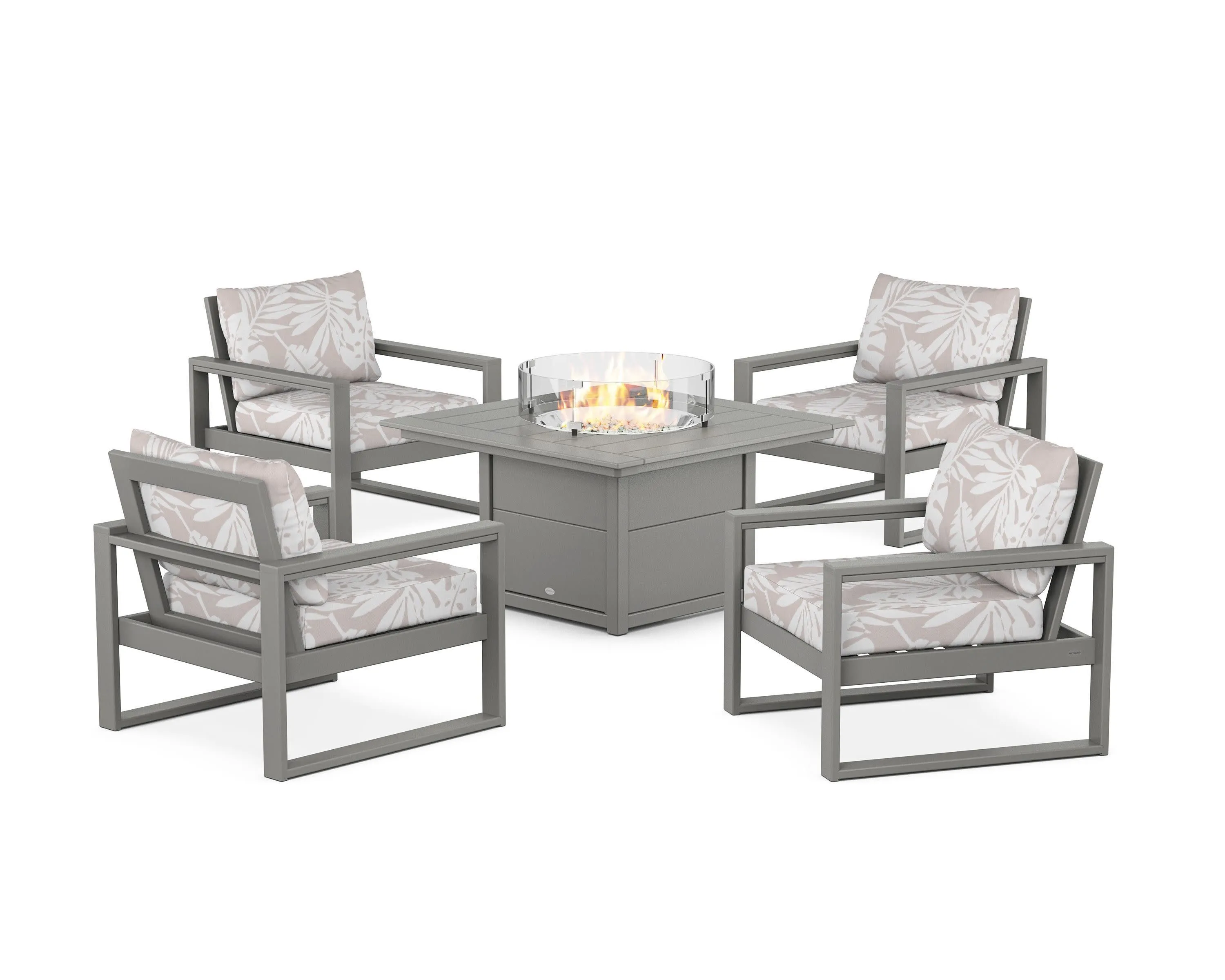 EDGE Sectional 5-Piece Deep Seating Set with Fire Pit Table