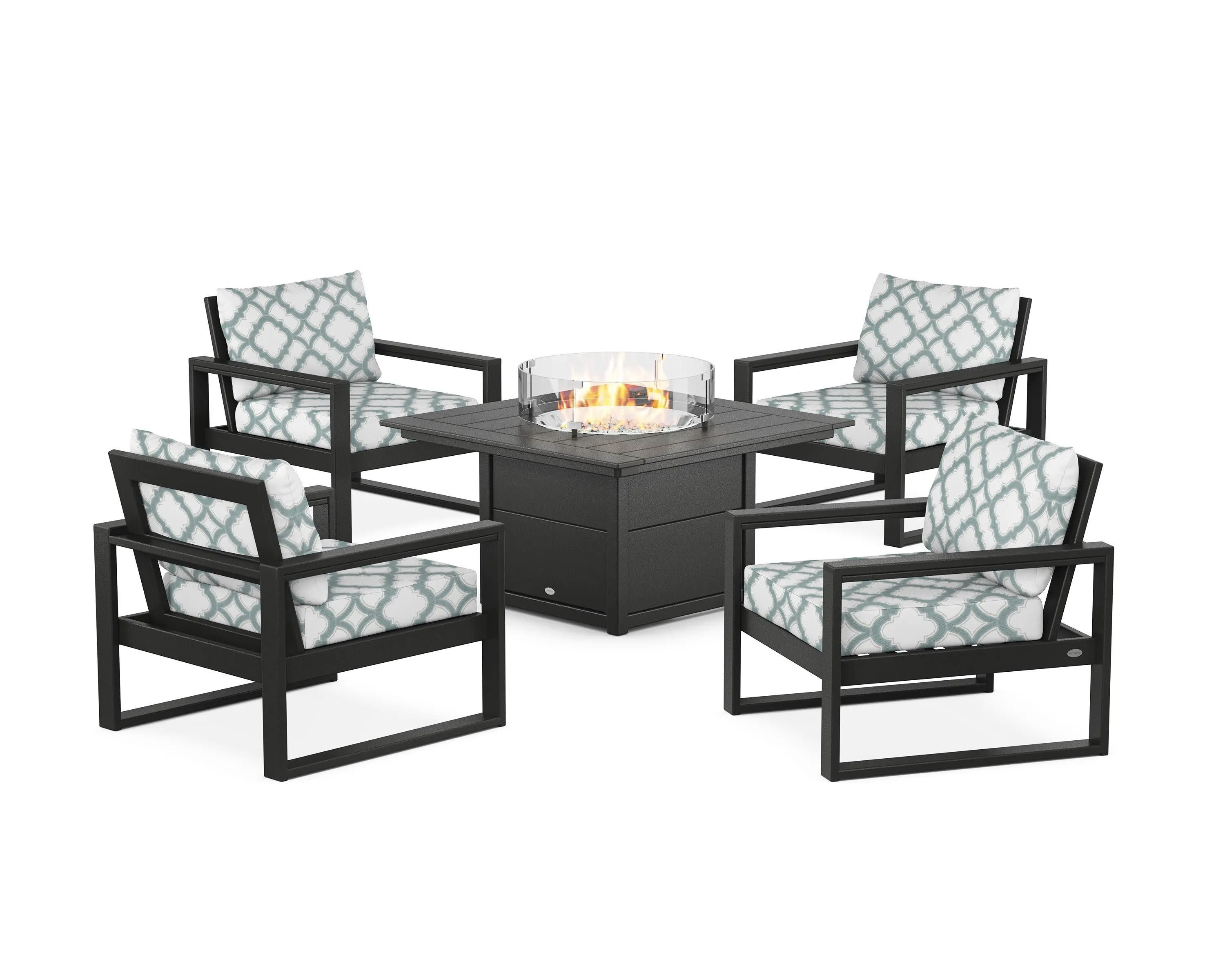 EDGE Sectional 5-Piece Deep Seating Set with Fire Pit Table