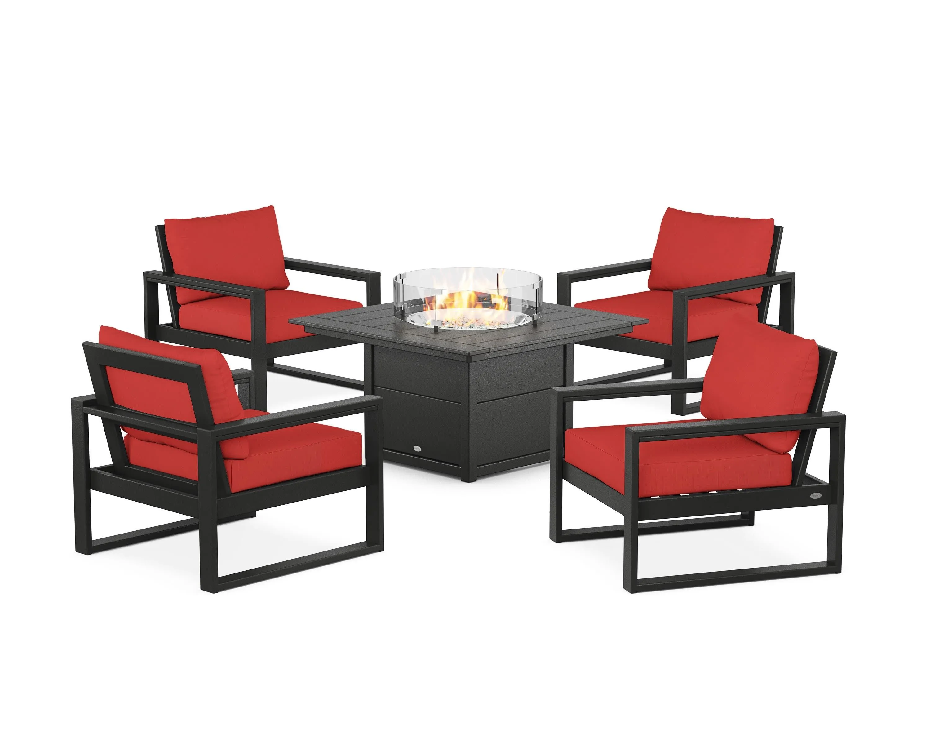 EDGE Sectional 5-Piece Deep Seating Set with Fire Pit Table