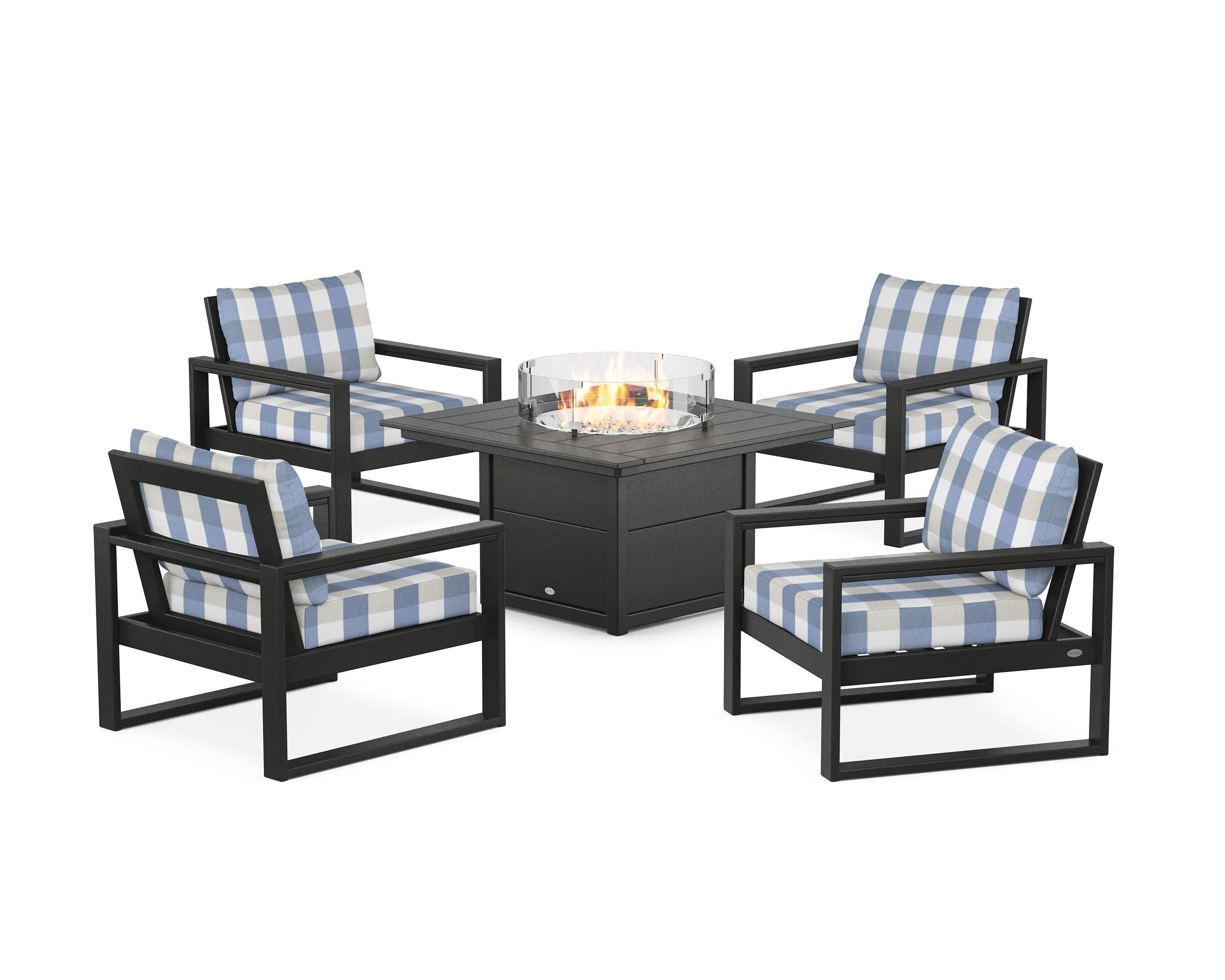EDGE Sectional 5-Piece Deep Seating Set with Fire Pit Table
