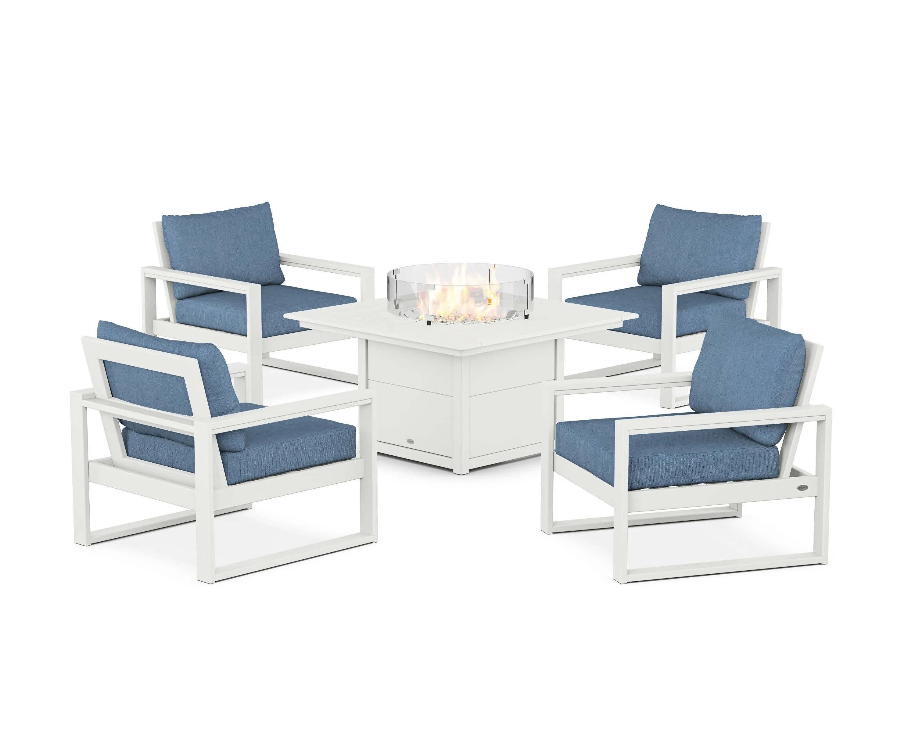 EDGE Sectional 5-Piece Deep Seating Set with Fire Pit Table