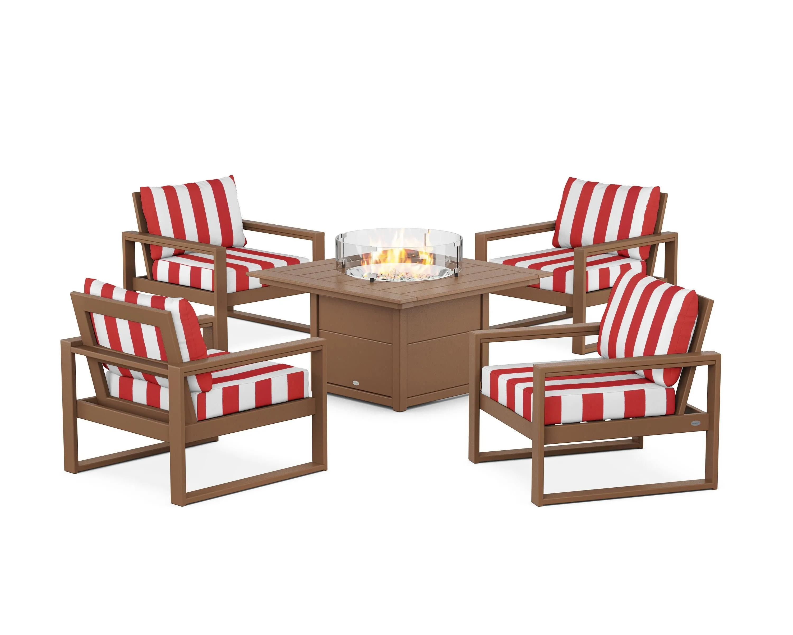 EDGE Sectional 5-Piece Deep Seating Set with Fire Pit Table