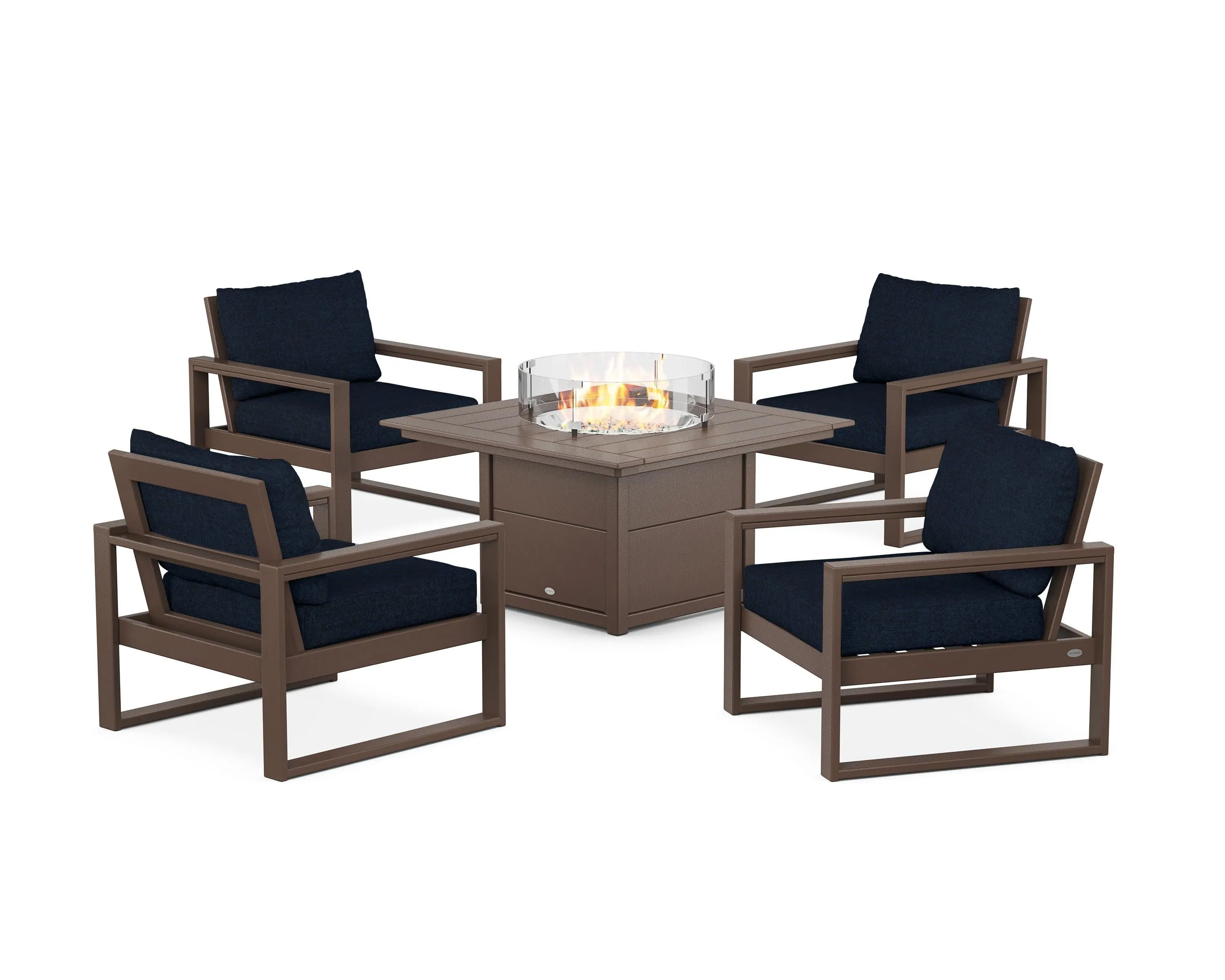 EDGE Sectional 5-Piece Deep Seating Set with Fire Pit Table