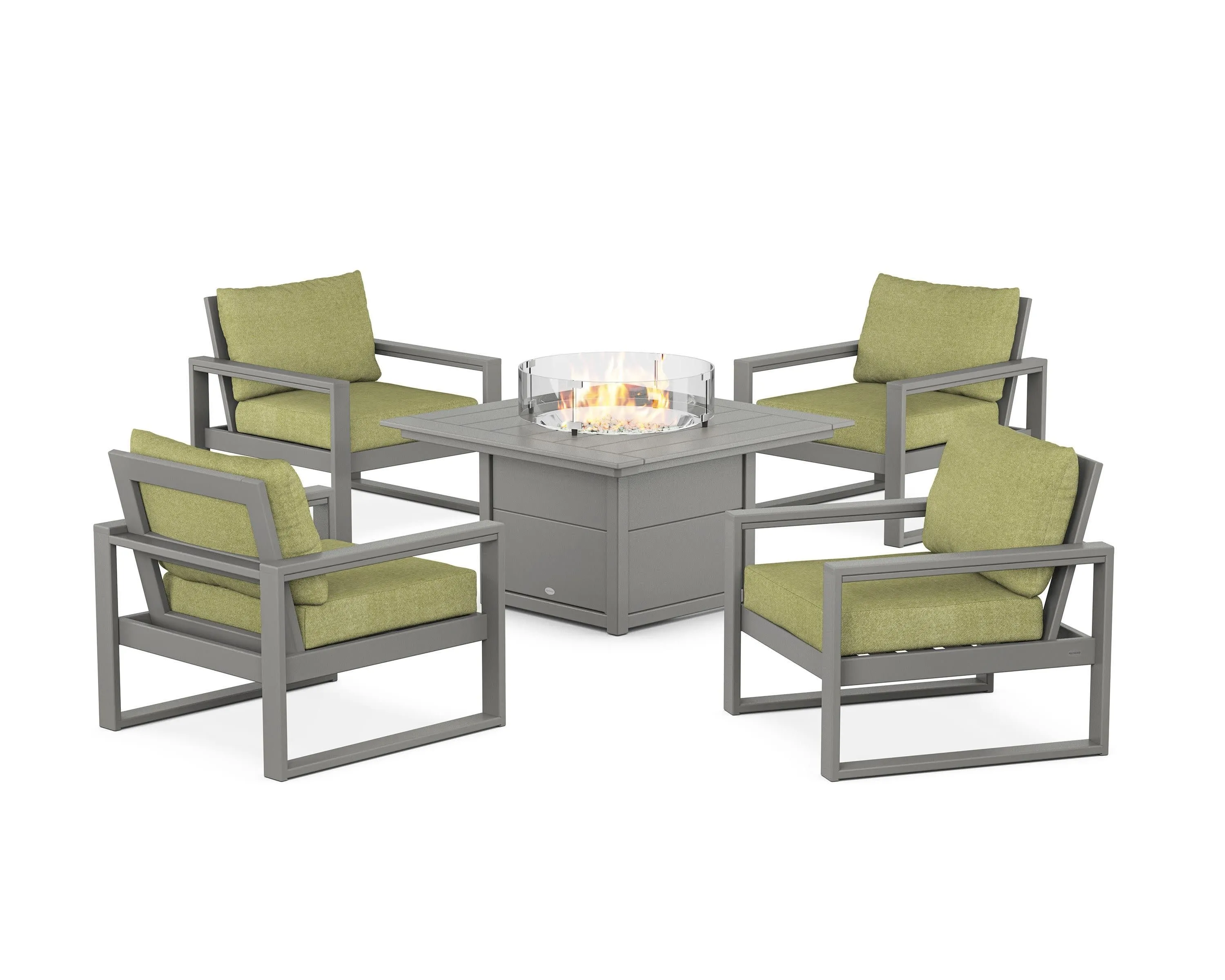 EDGE Sectional 5-Piece Deep Seating Set with Fire Pit Table