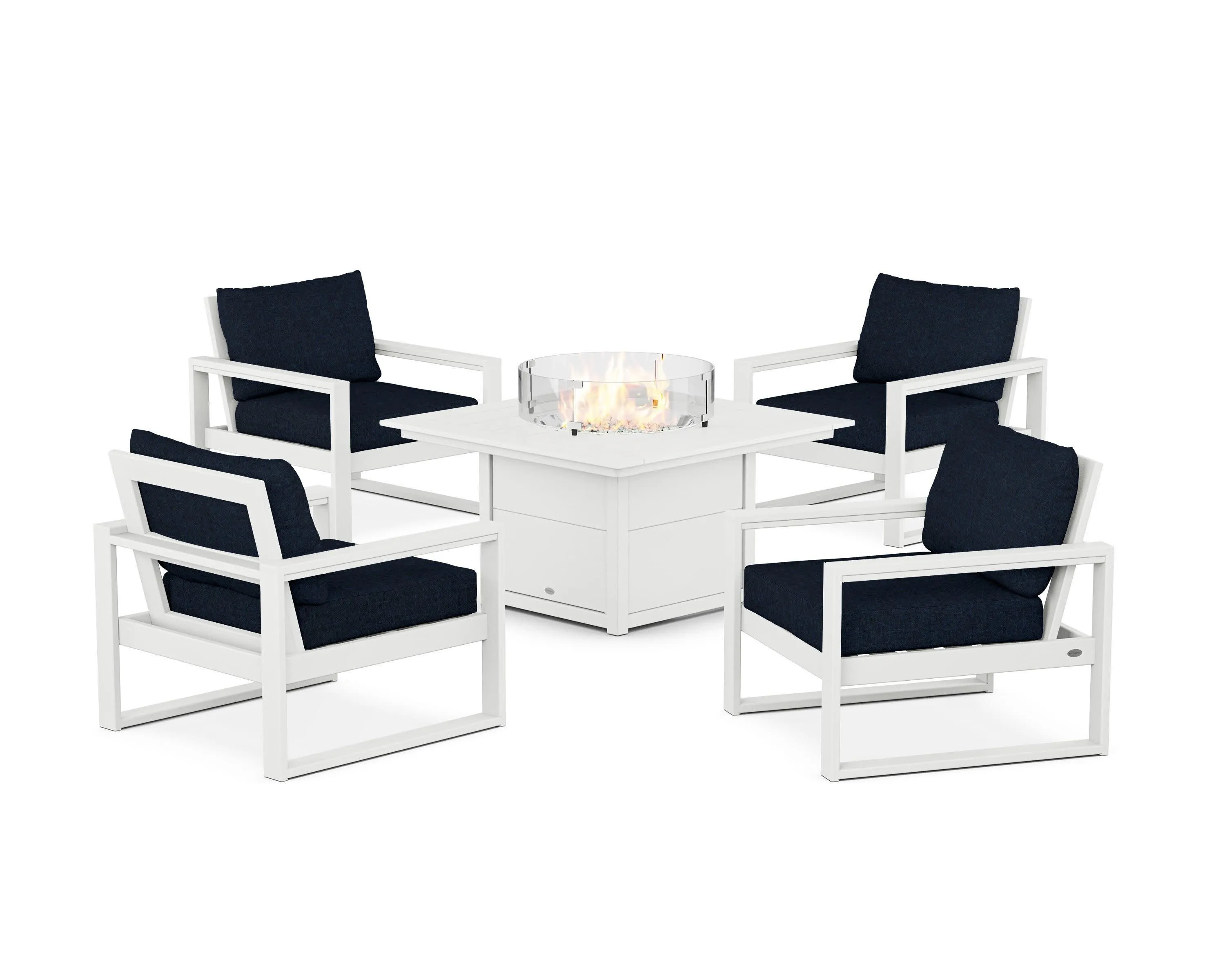 EDGE Sectional 5-Piece Deep Seating Set with Fire Pit Table