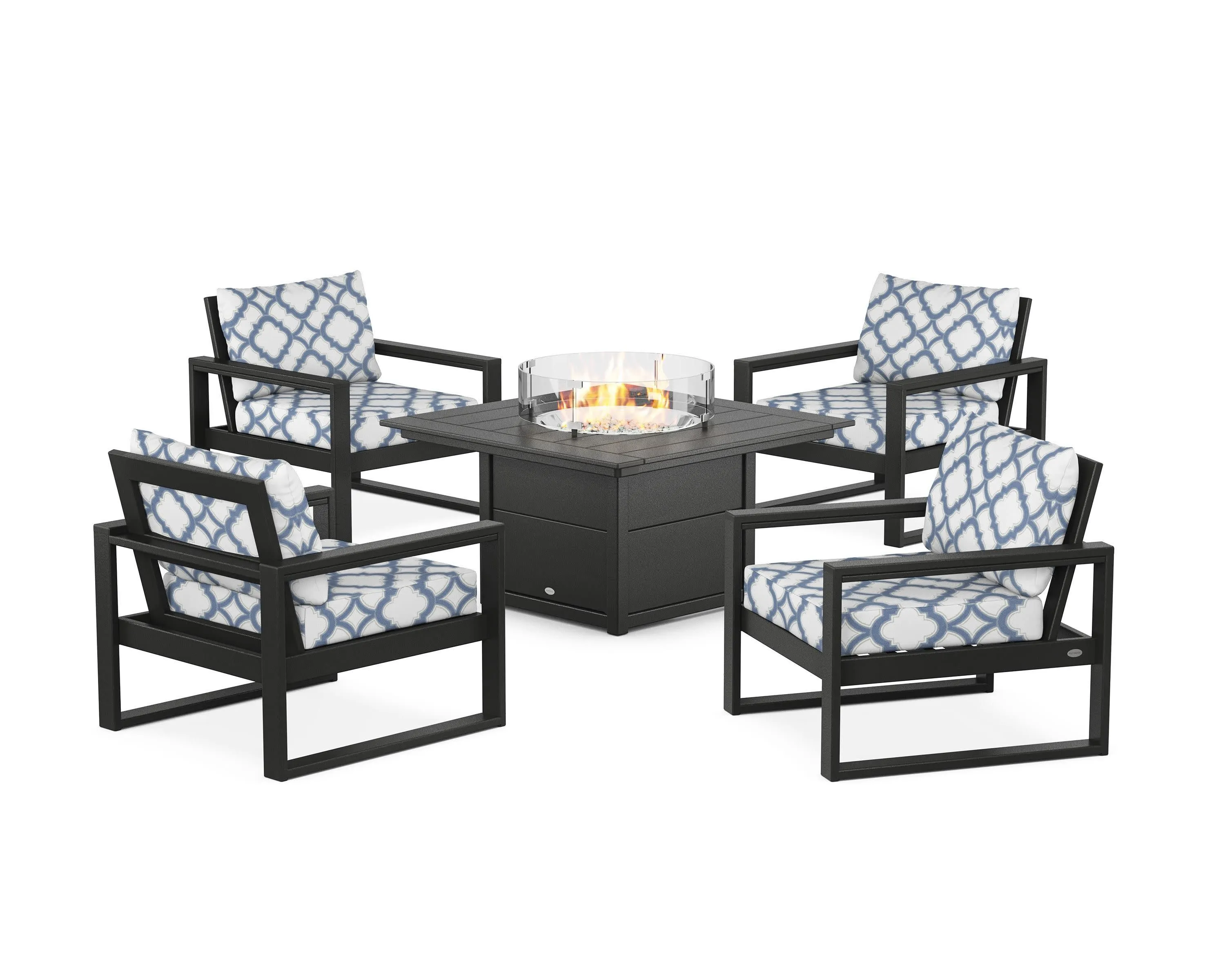 EDGE Sectional 5-Piece Deep Seating Set with Fire Pit Table