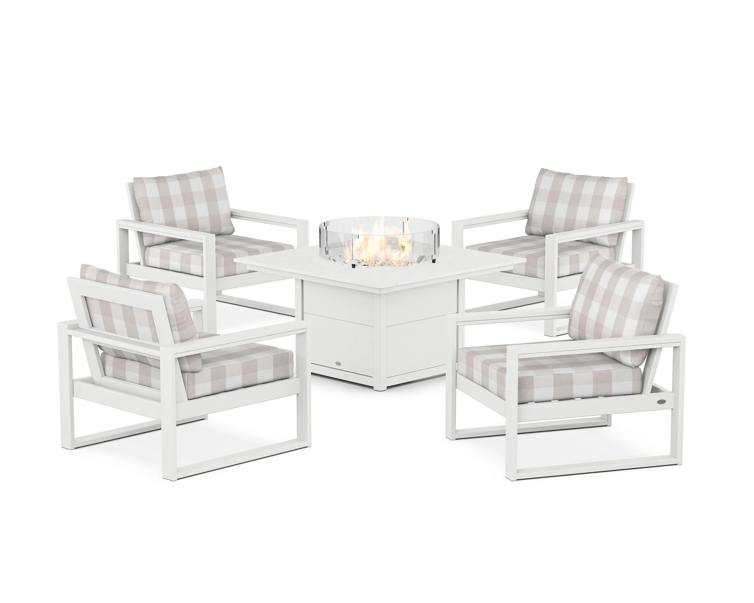 EDGE Sectional 5-Piece Deep Seating Set with Fire Pit Table
