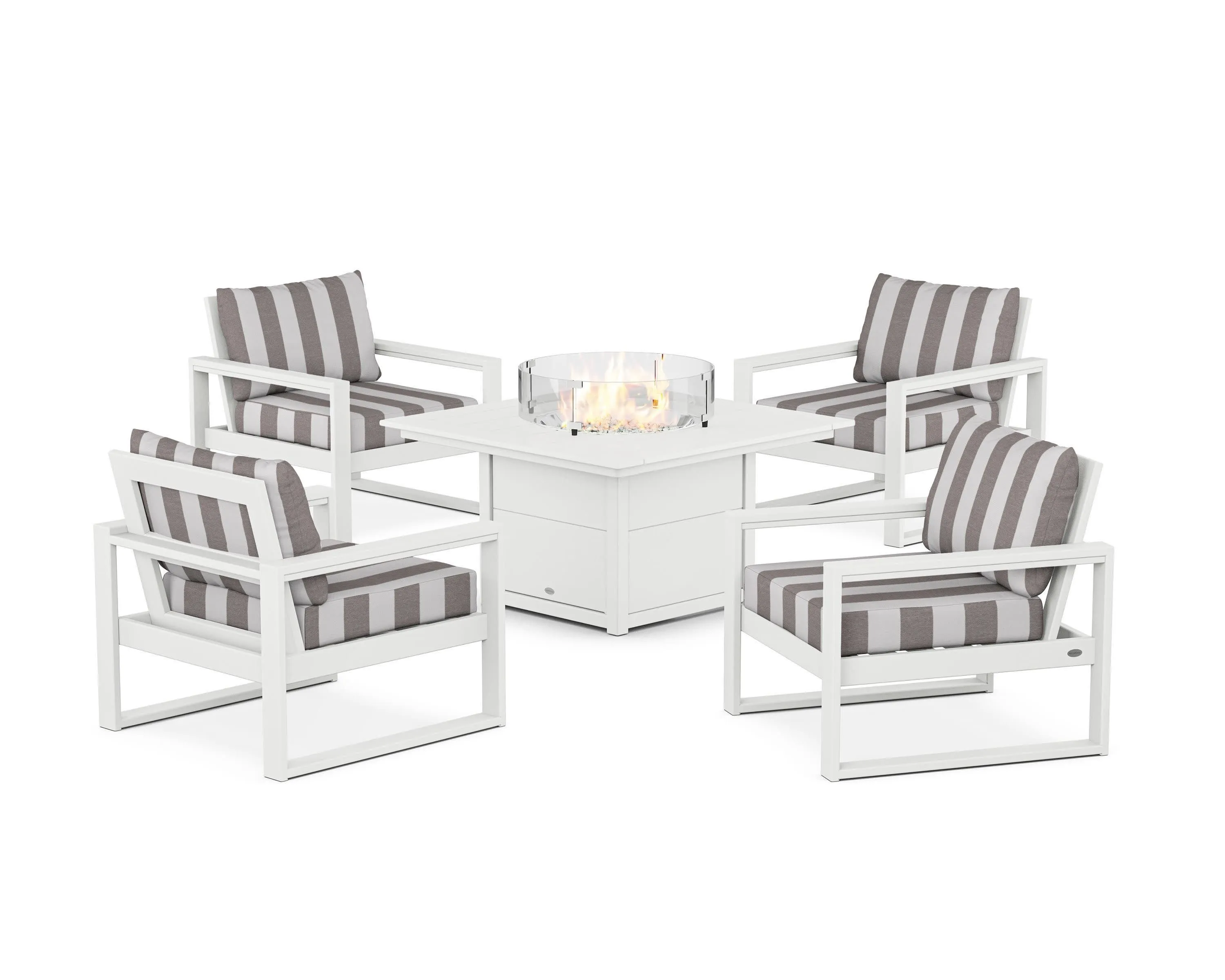 EDGE Sectional 5-Piece Deep Seating Set with Fire Pit Table