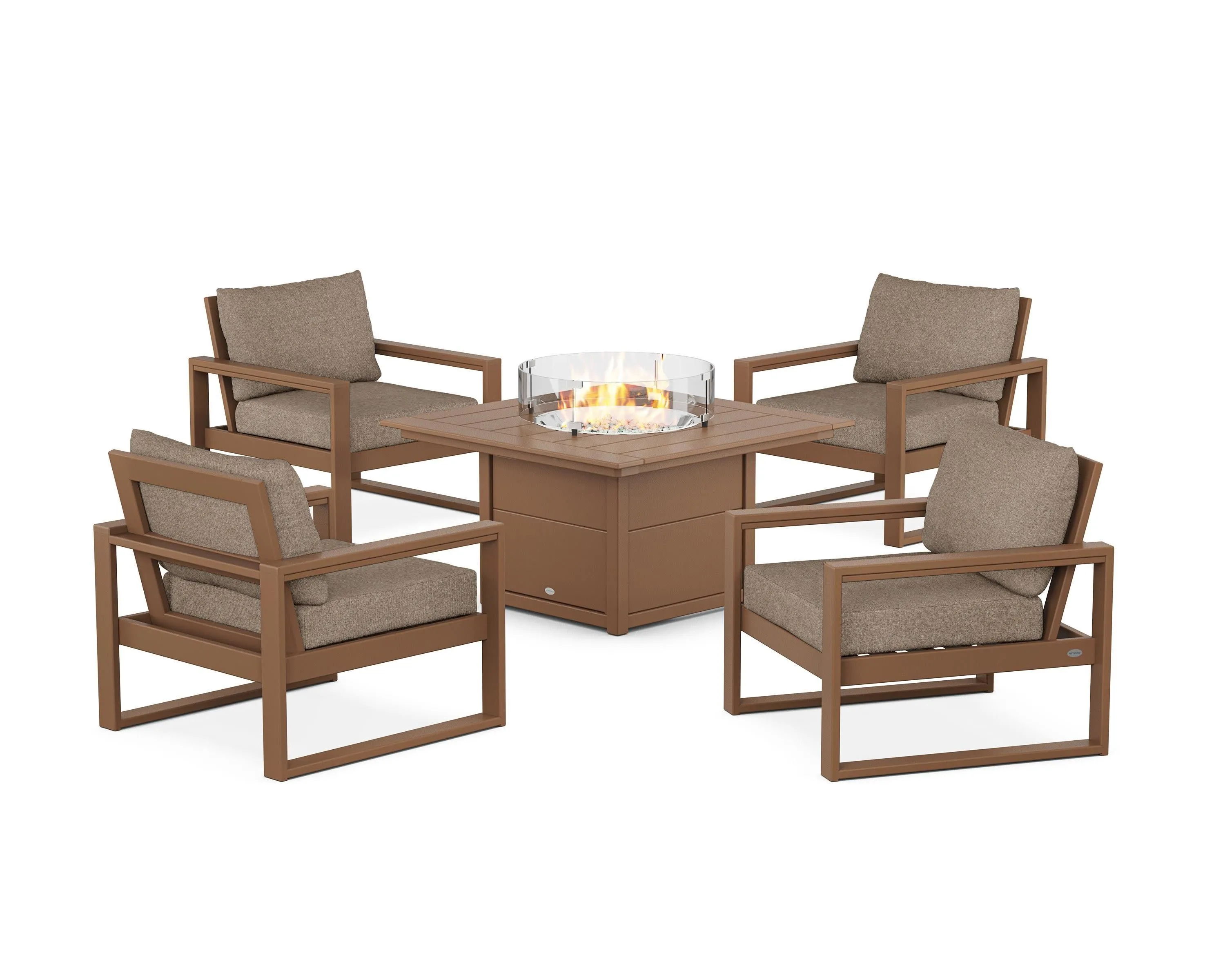 EDGE Sectional 5-Piece Deep Seating Set with Fire Pit Table